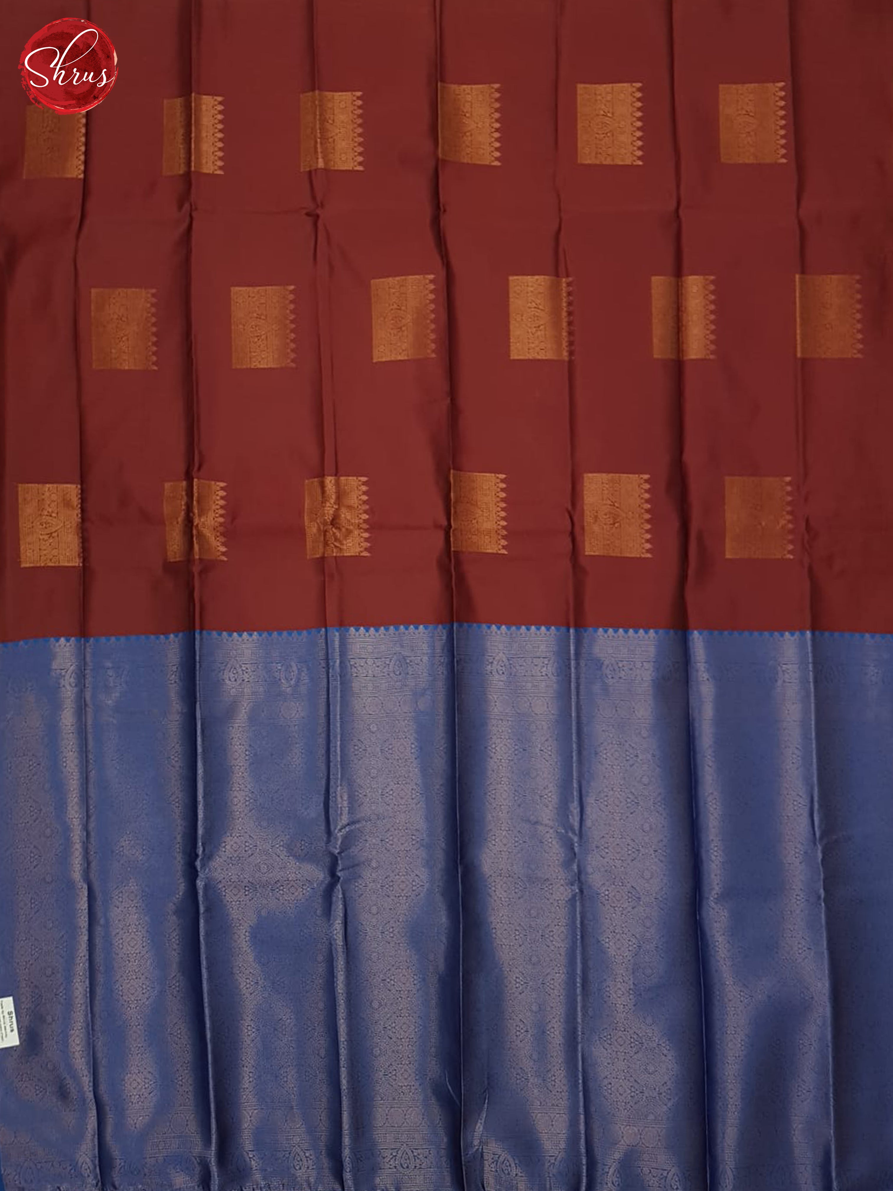 Maroon & Blue - Semi Soft silk Saree - Shop on ShrusEternity.com