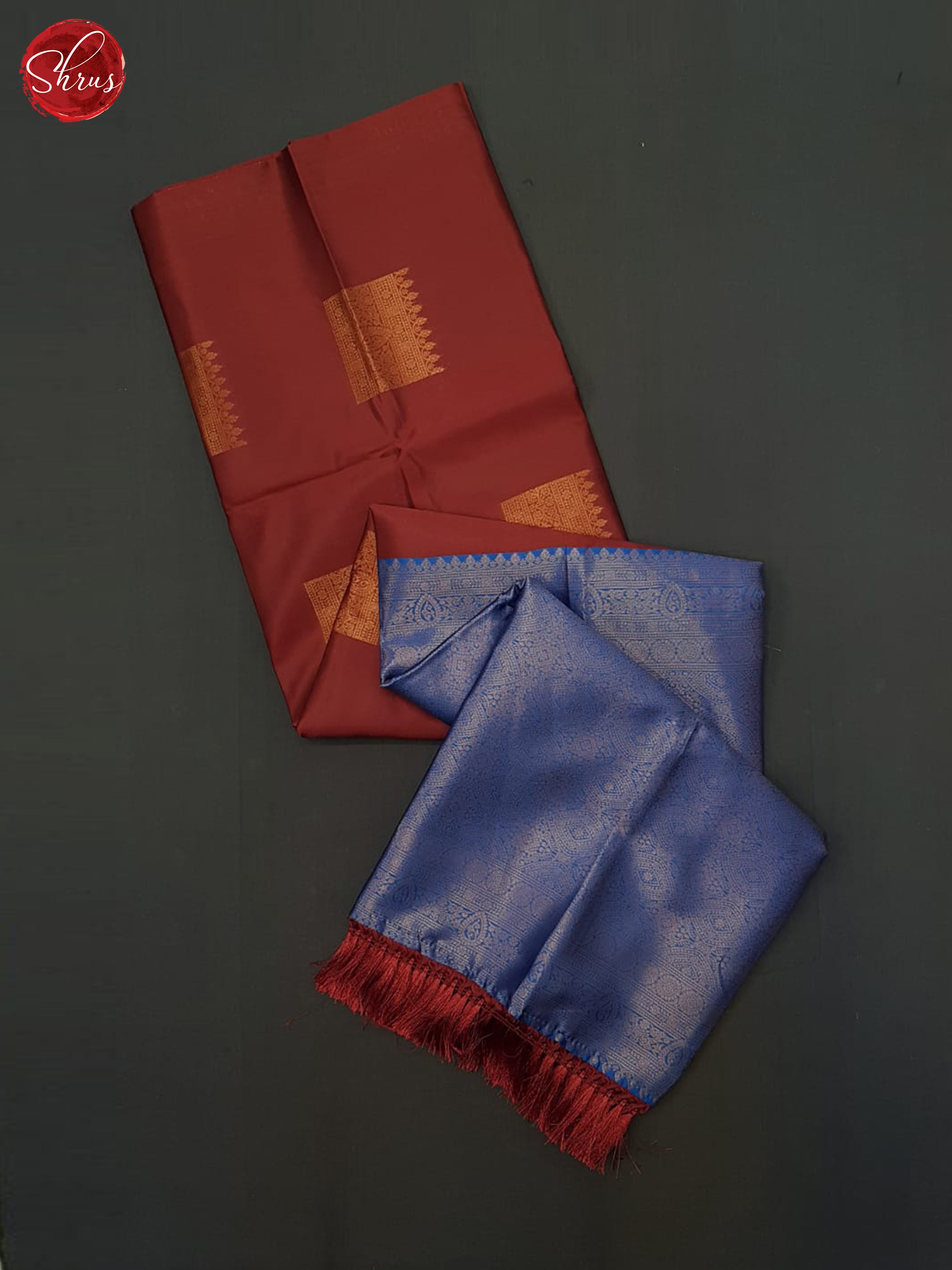 Maroon & Blue - Semi Soft silk Saree - Shop on ShrusEternity.com