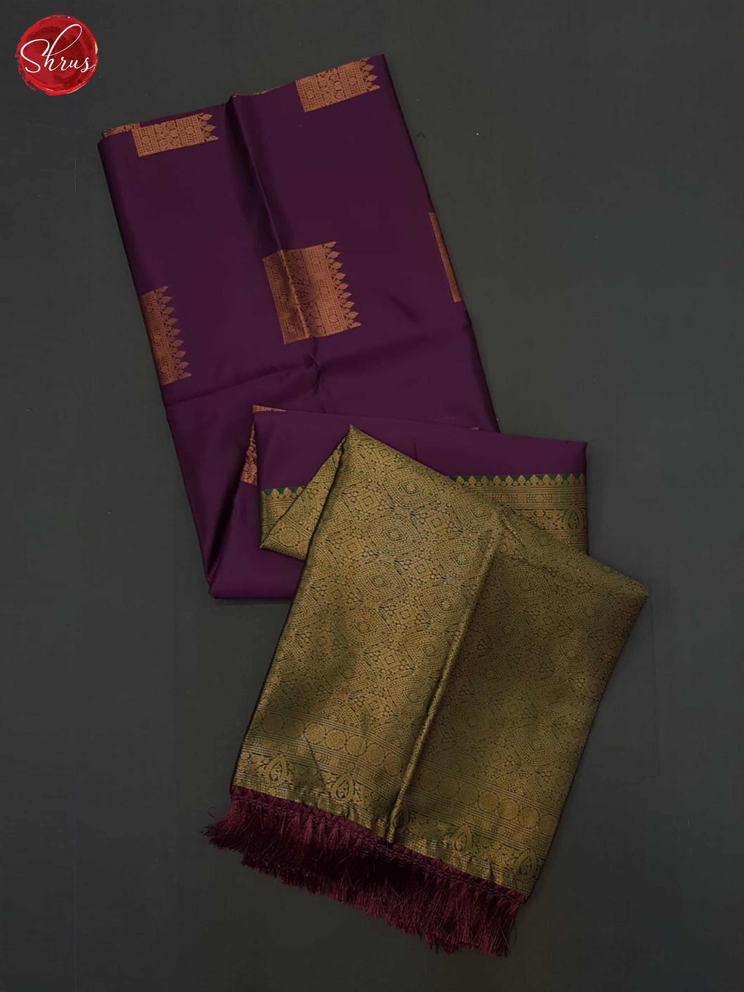 wine and green - Semi Soft Silk Saree - Shop on ShrusEternity.com