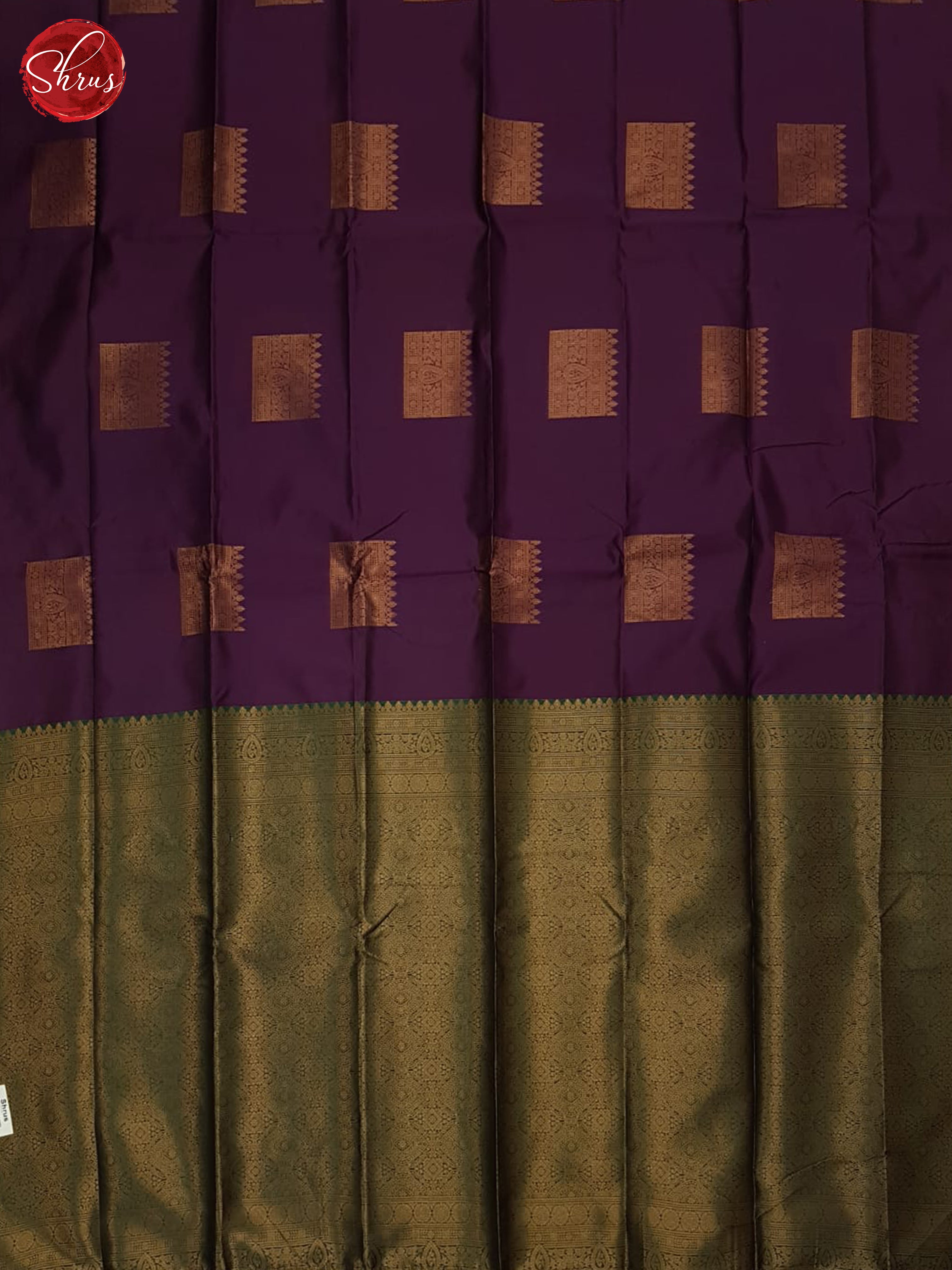 wine and green - Semi Soft Silk Saree - Shop on ShrusEternity.com