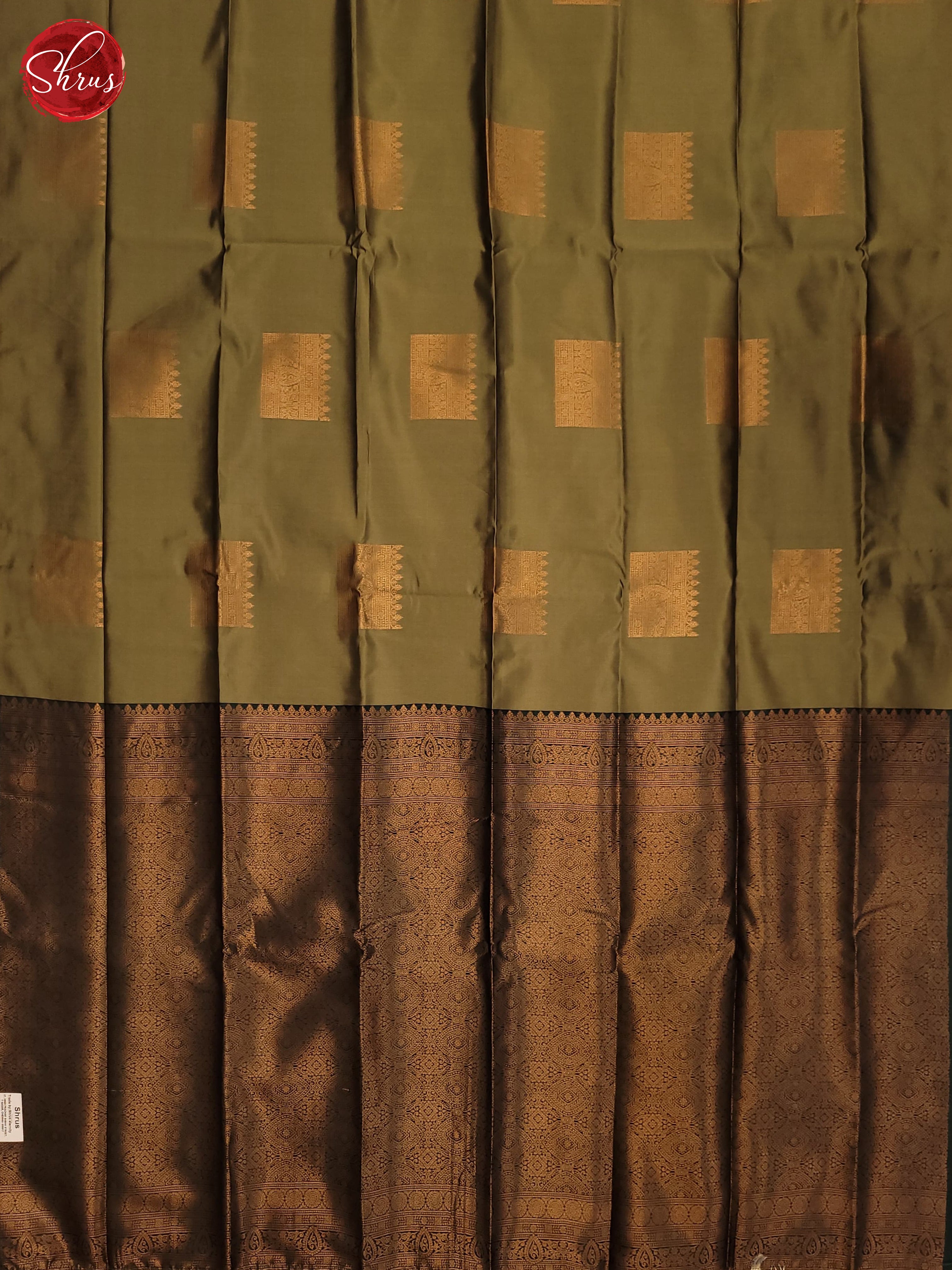 Army Green & Green- Semi Softsilk Saree - Shop on ShrusEternity.com