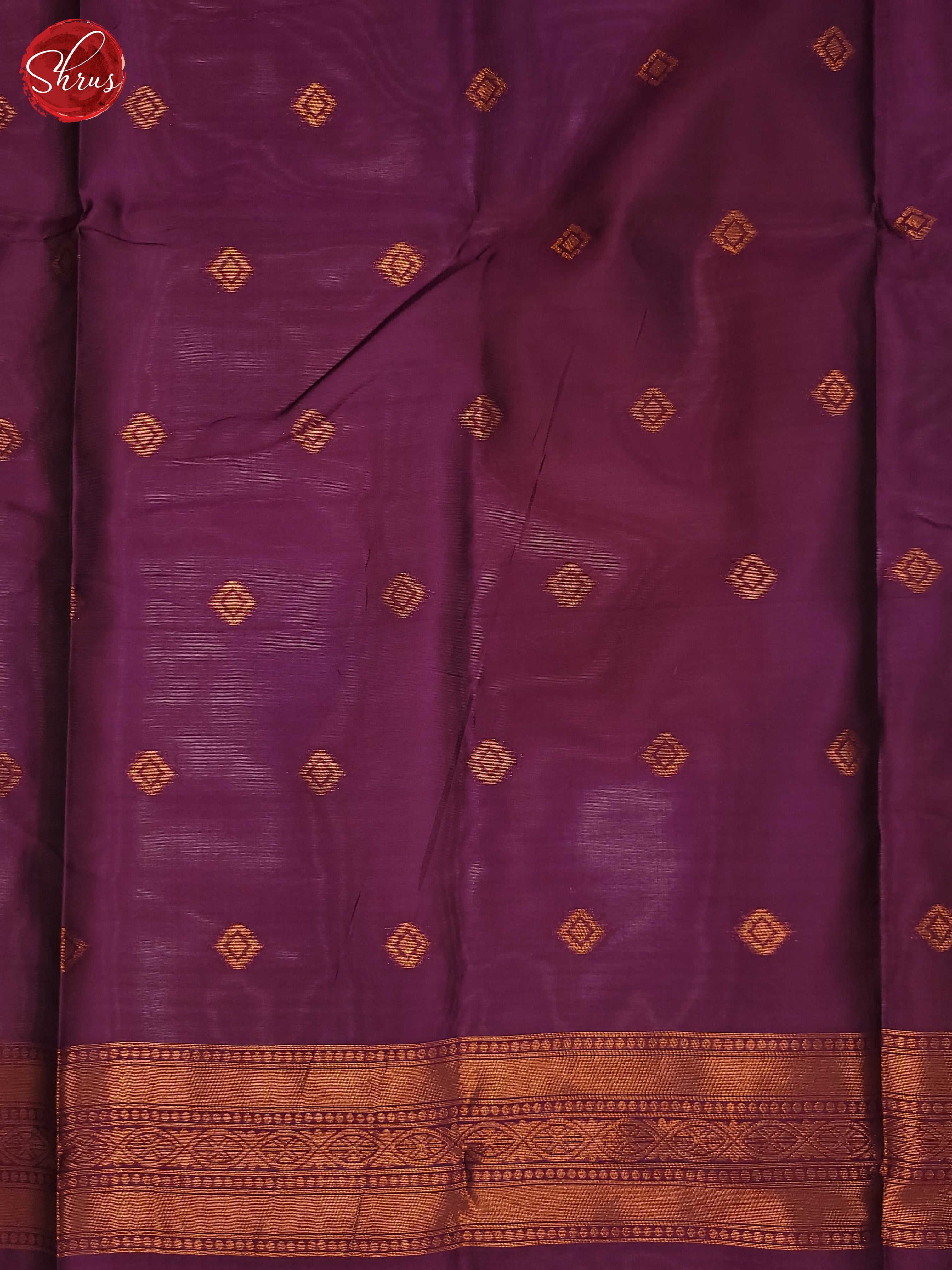 Mild lavender & Wine- Semi Soft silk saree - Shop on ShrusEternity.com