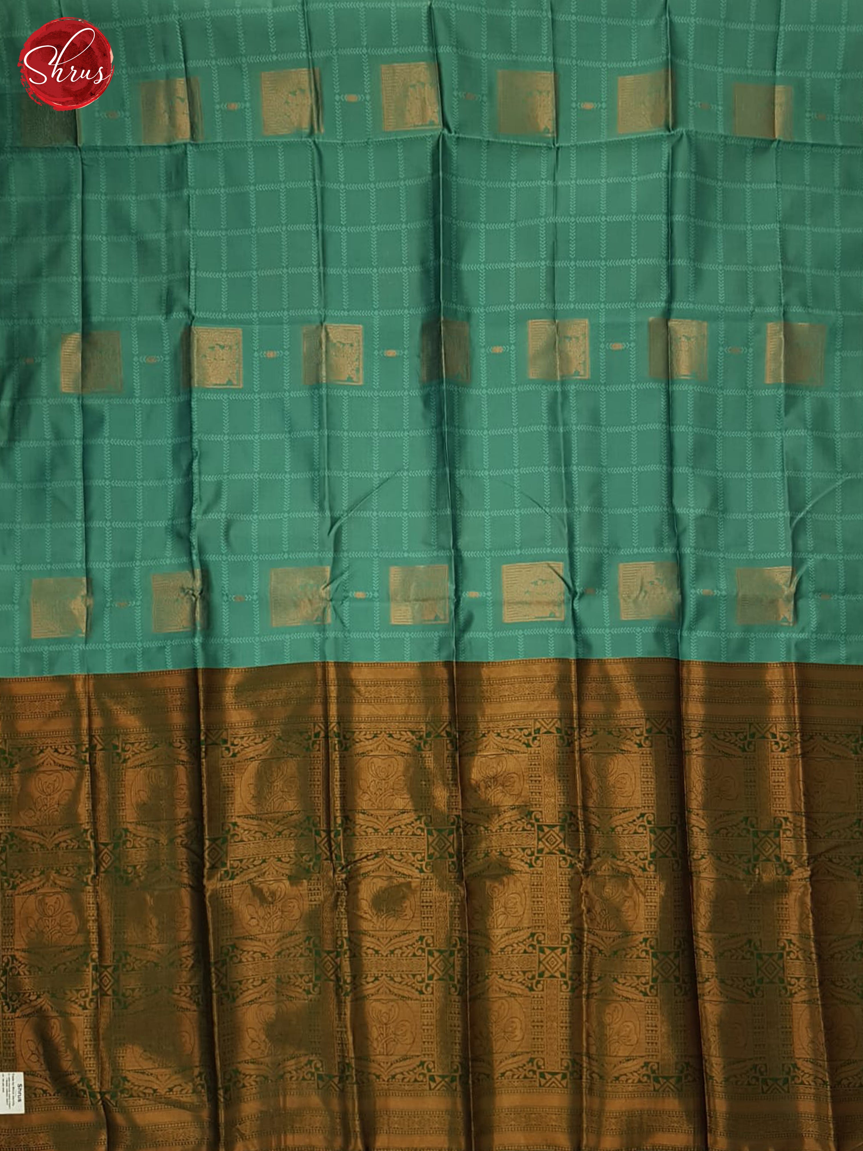 aqua green and green - Semi Soft Silk Saree - Shop on ShrusEternity.com