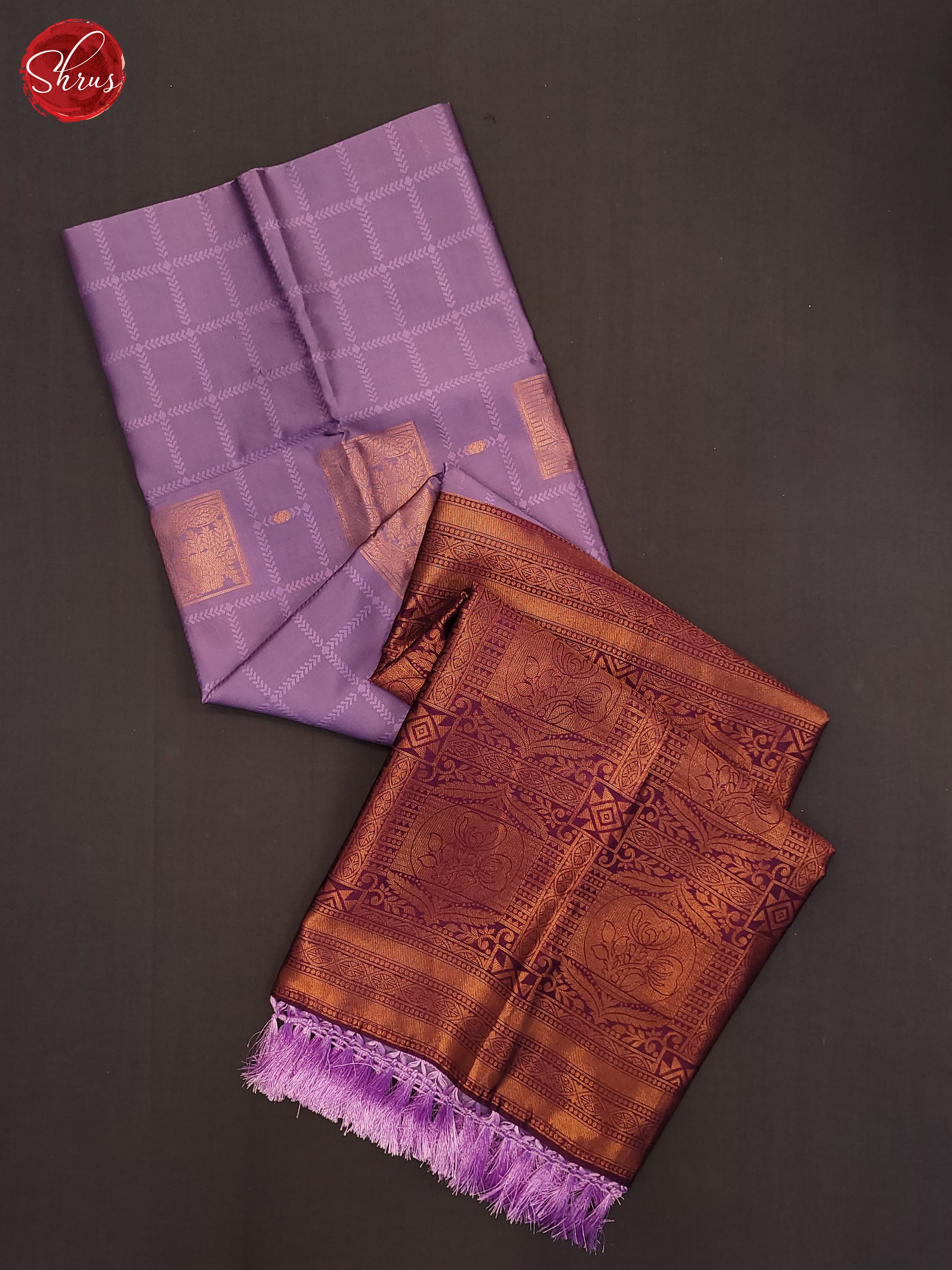 Lavander & Wine- Semi Soft Silk Saree - Shop on ShrusEternity.com