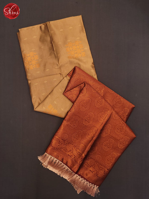 Beige and maroon - Semi Soft Silk Saree - Shop on ShrusEternity.com