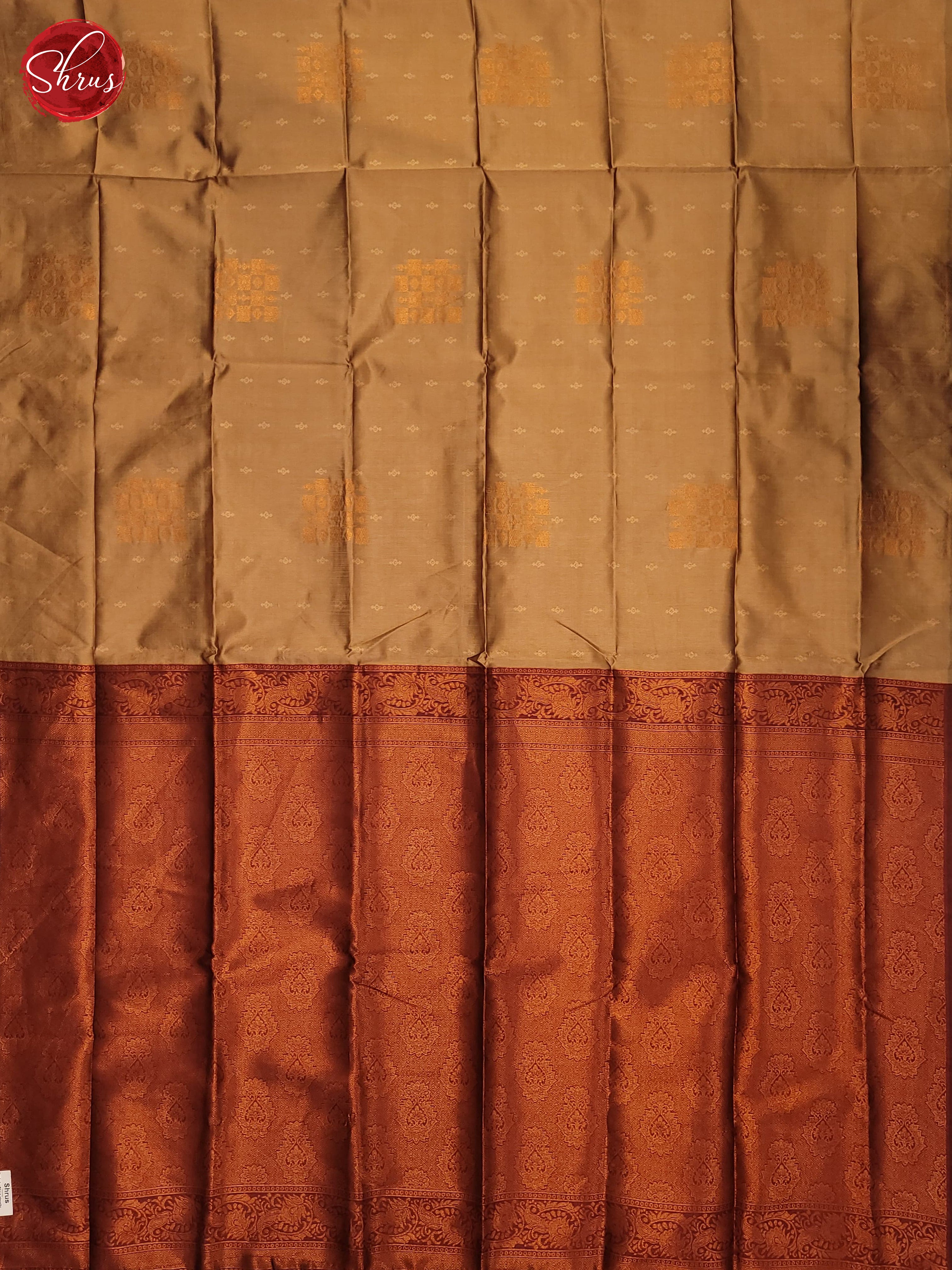 Beige and maroon - Semi Soft Silk Saree - Shop on ShrusEternity.com