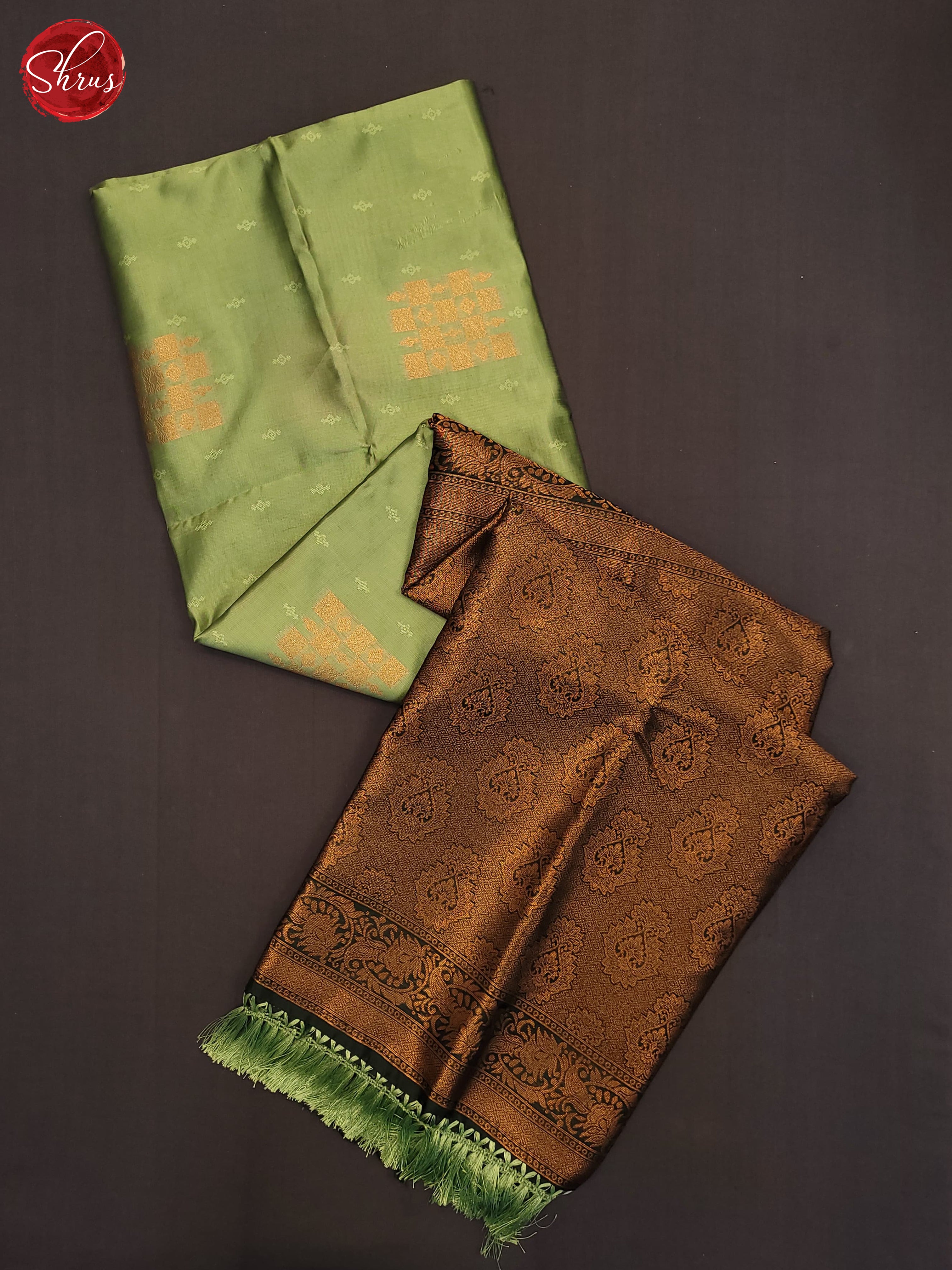 Pista Green & Green - Semi Soft Silk Saree - Shop on ShrusEternity.com