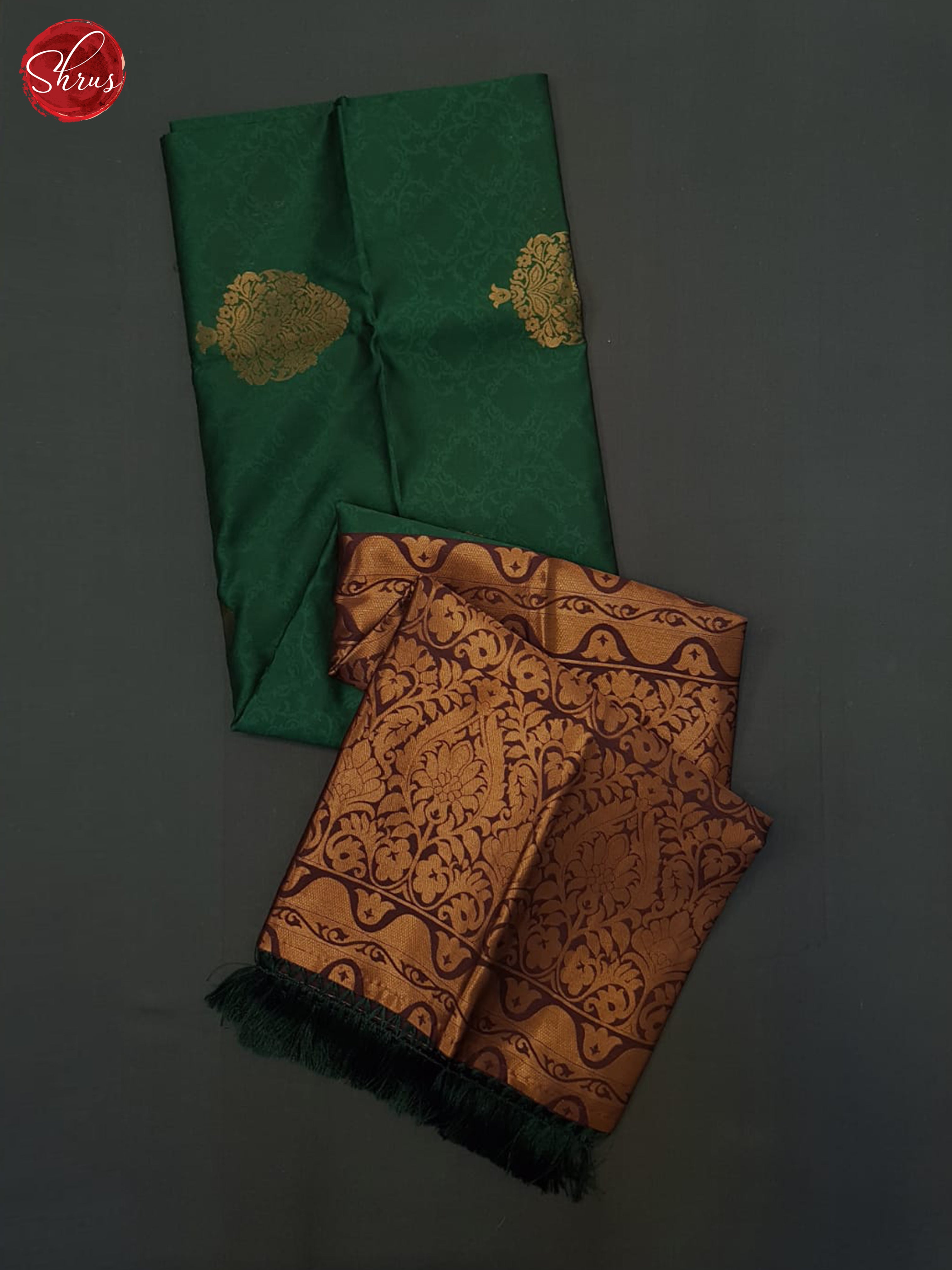 green and brown- Semi Soft Silk Saree - Shop on ShrusEternity.com