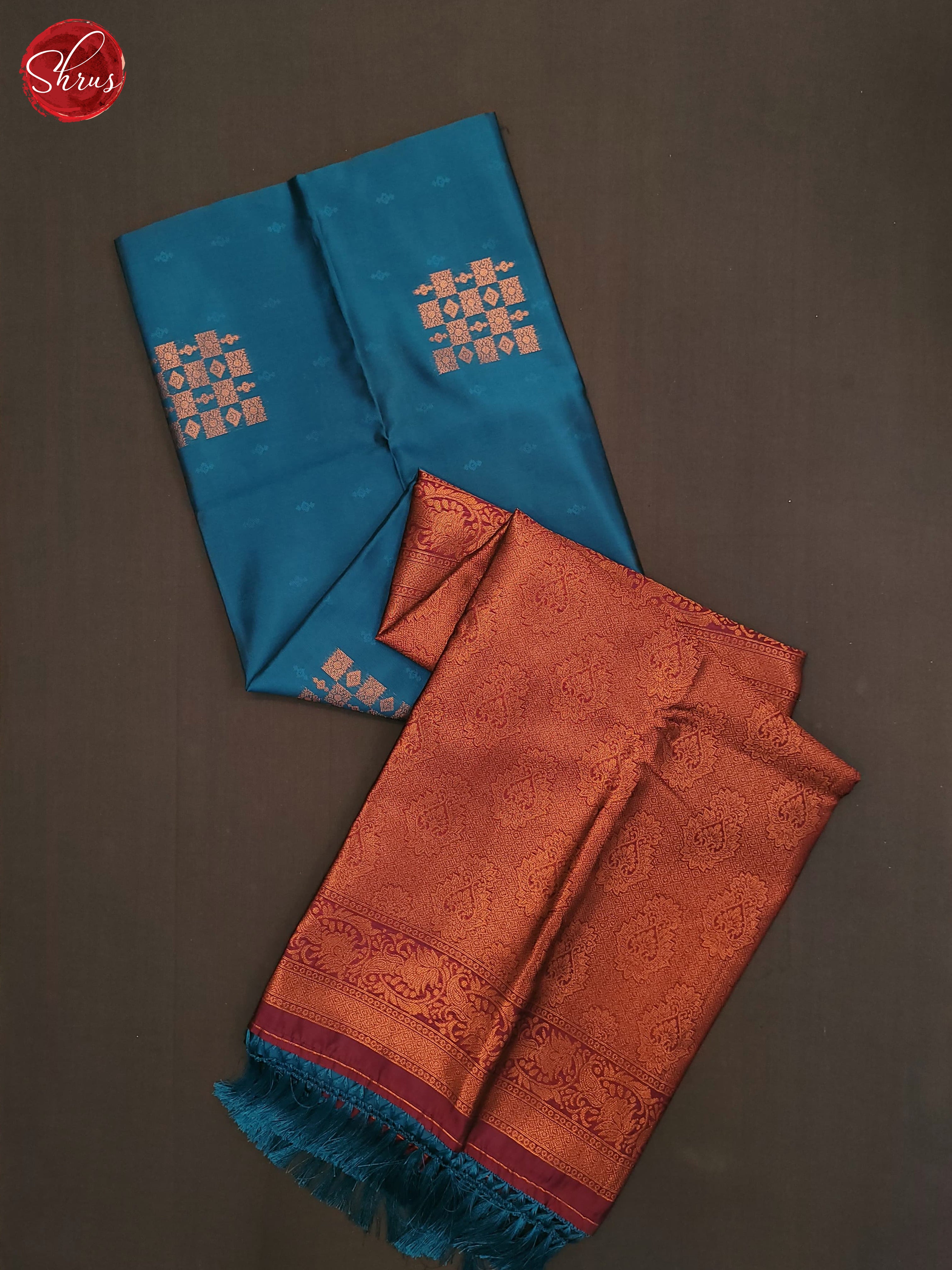 Blue & Majenta - Semi Soft Silk Saree - Shop on ShrusEternity.com