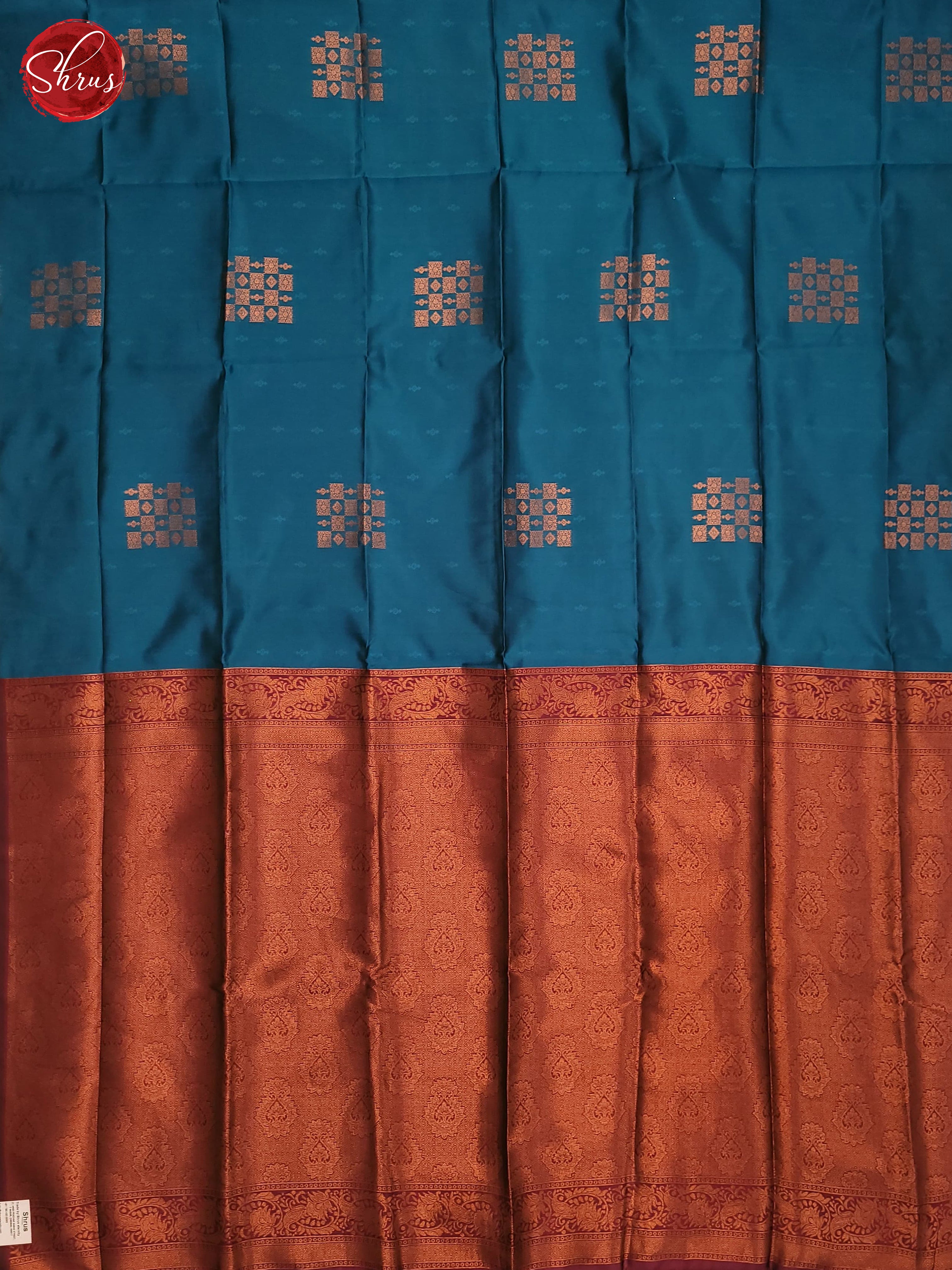 Blue & Majenta - Semi Soft Silk Saree - Shop on ShrusEternity.com