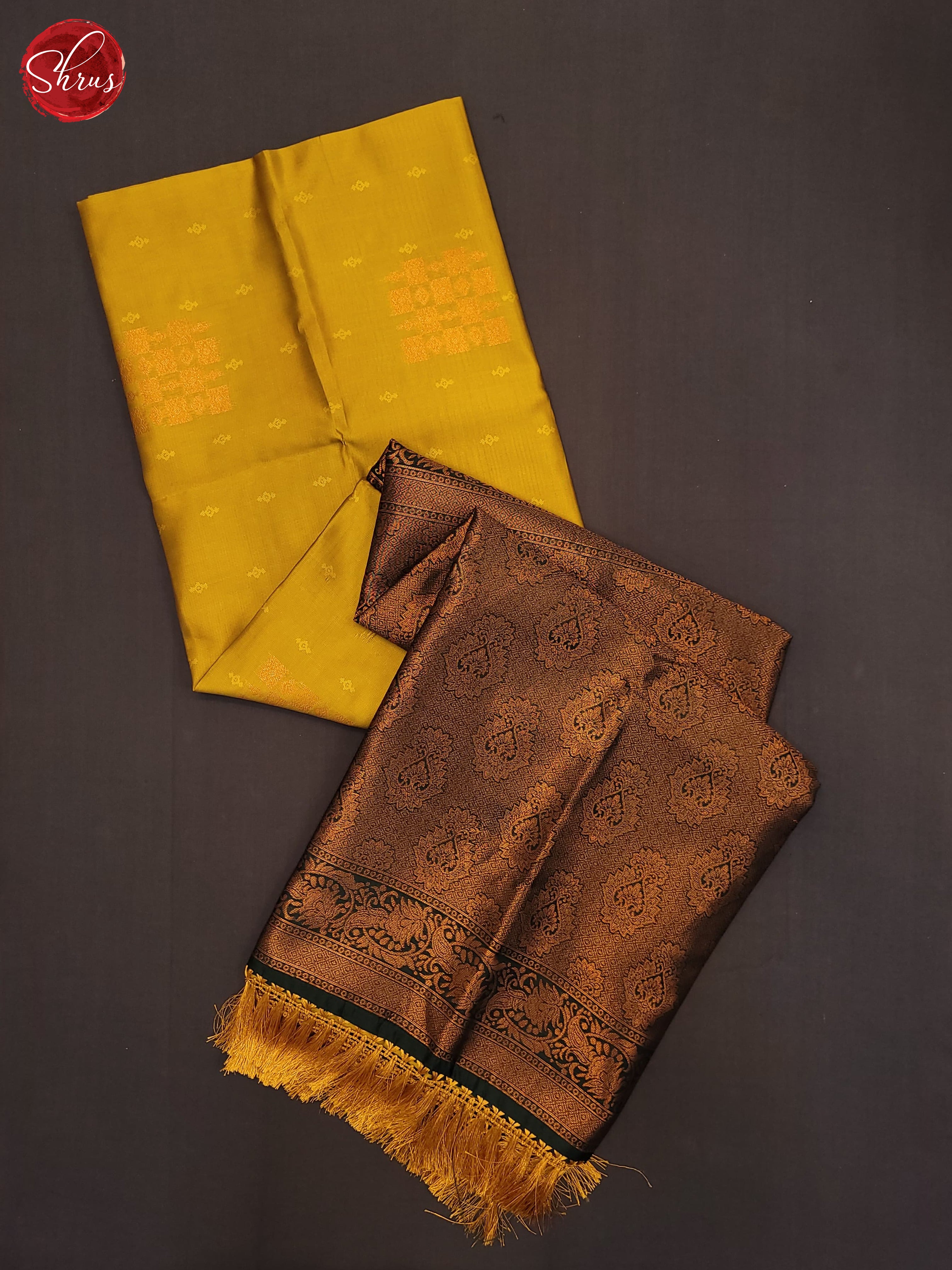 Mustard & Green - Semi Soft Silk Saree - Shop on ShrusEternity.com