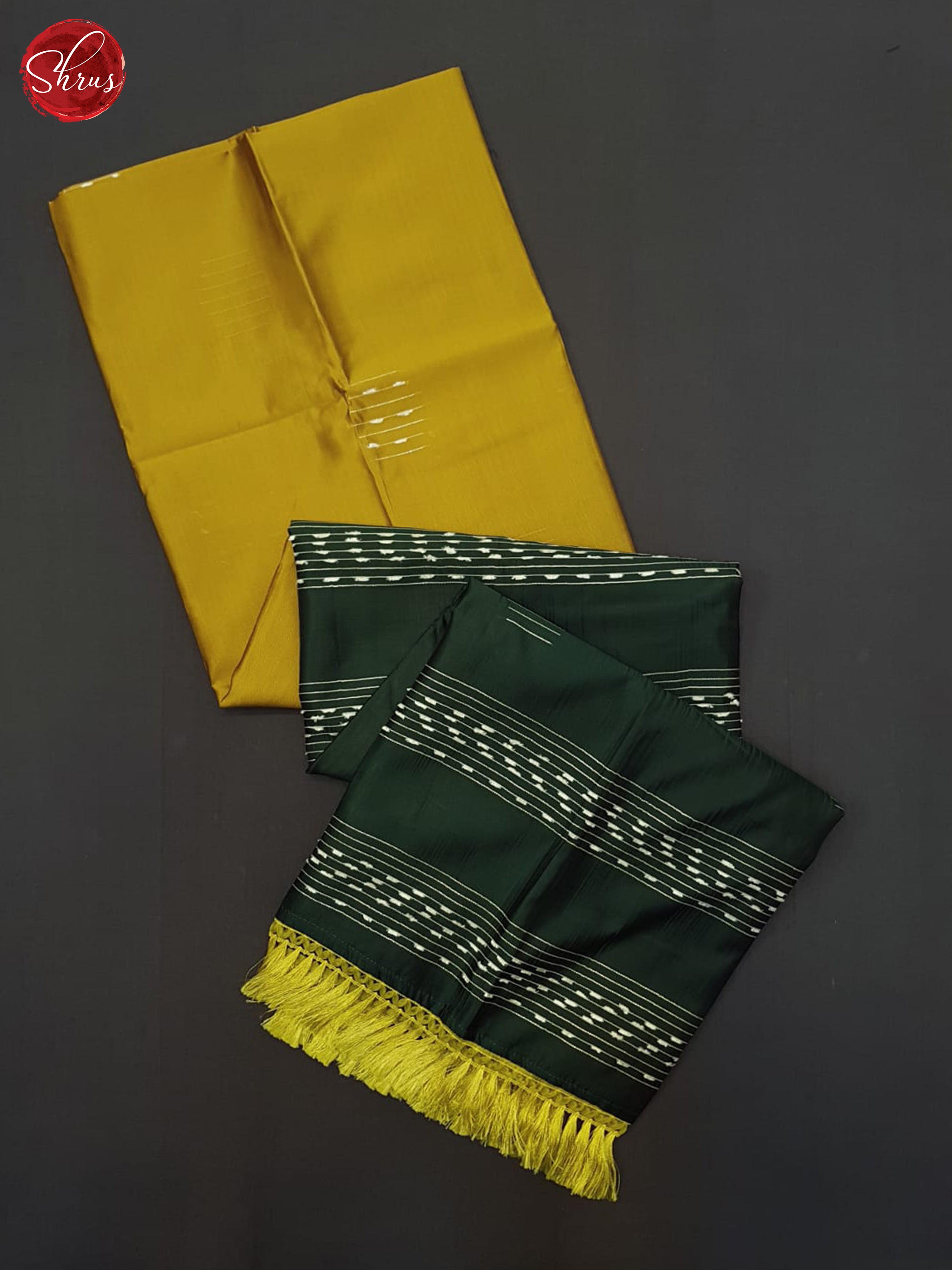 Mustard & Green - Semi Softsilk Saree - Shop on ShrusEternity.com