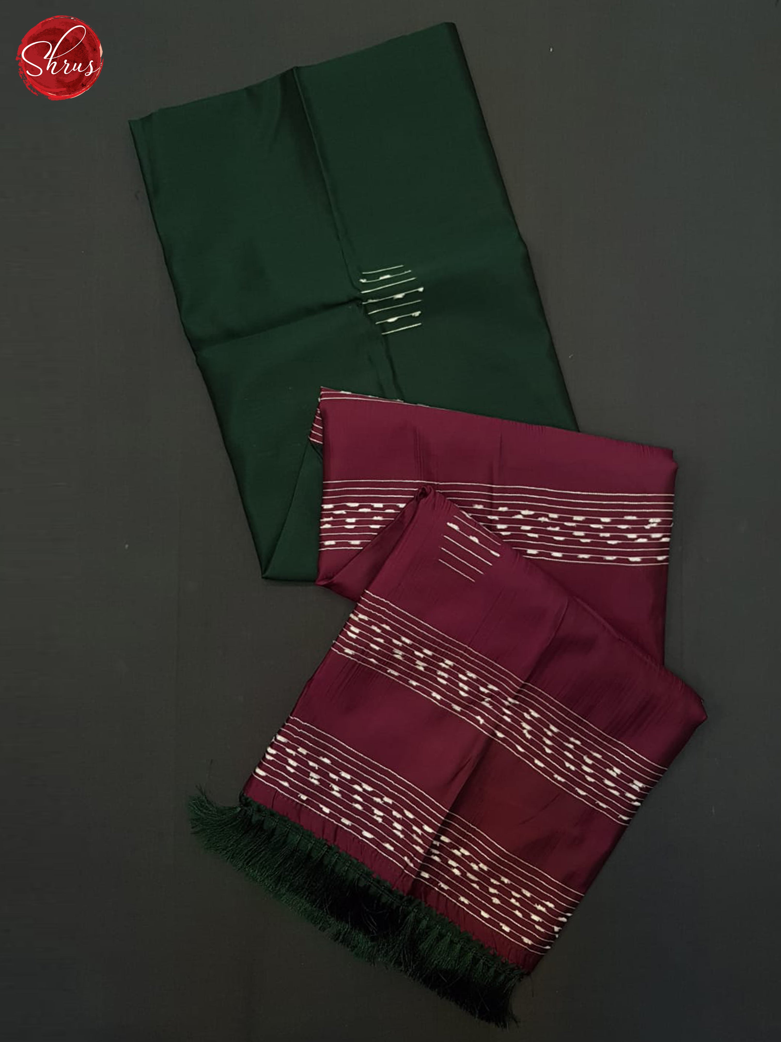 Green & Majneta Pink- Semi Softsilk Saree - Shop on ShrusEternity.com