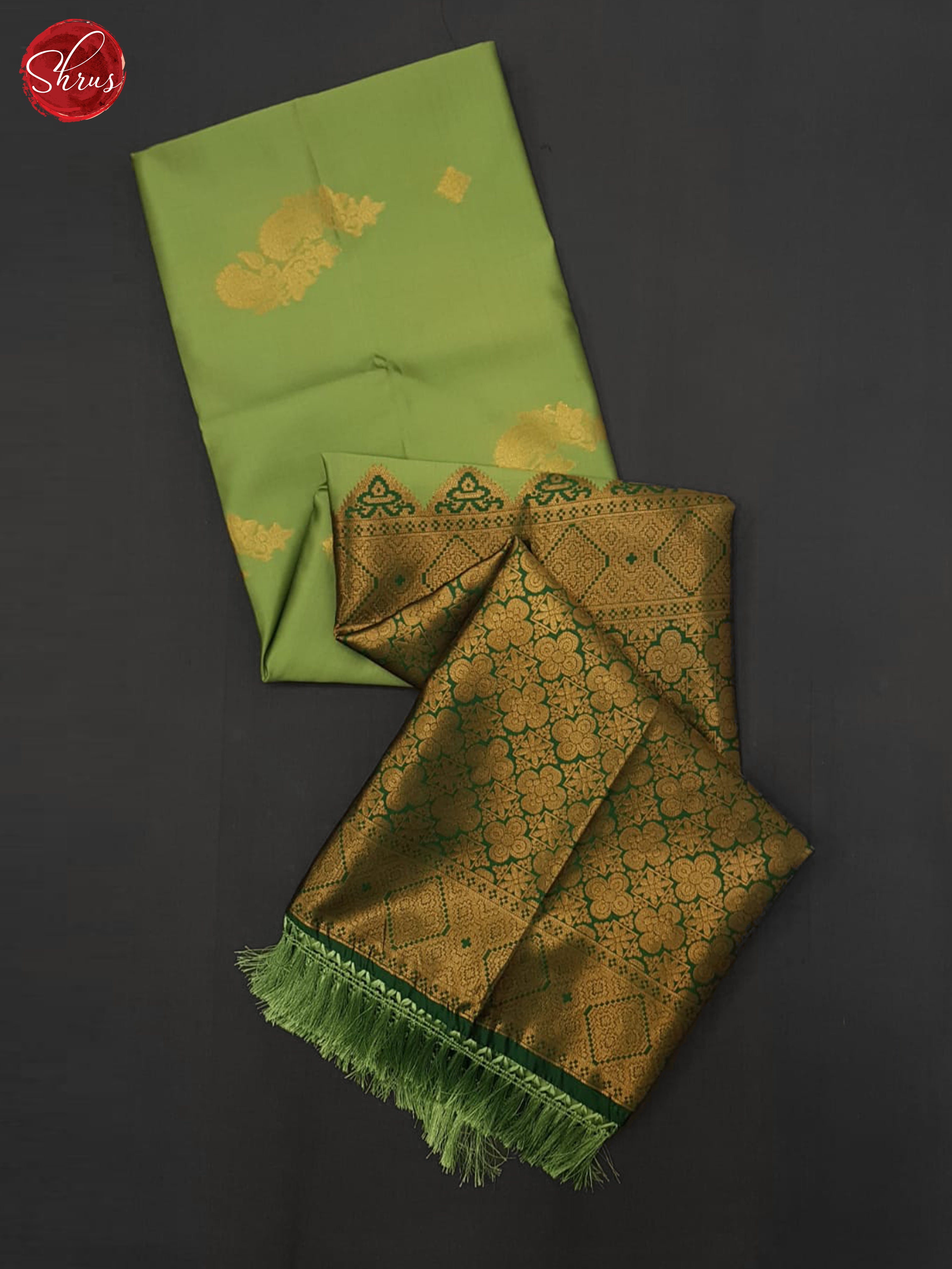 Pastel Green & Green- Semi Softsilk Saree - Shop on ShrusEternity.com