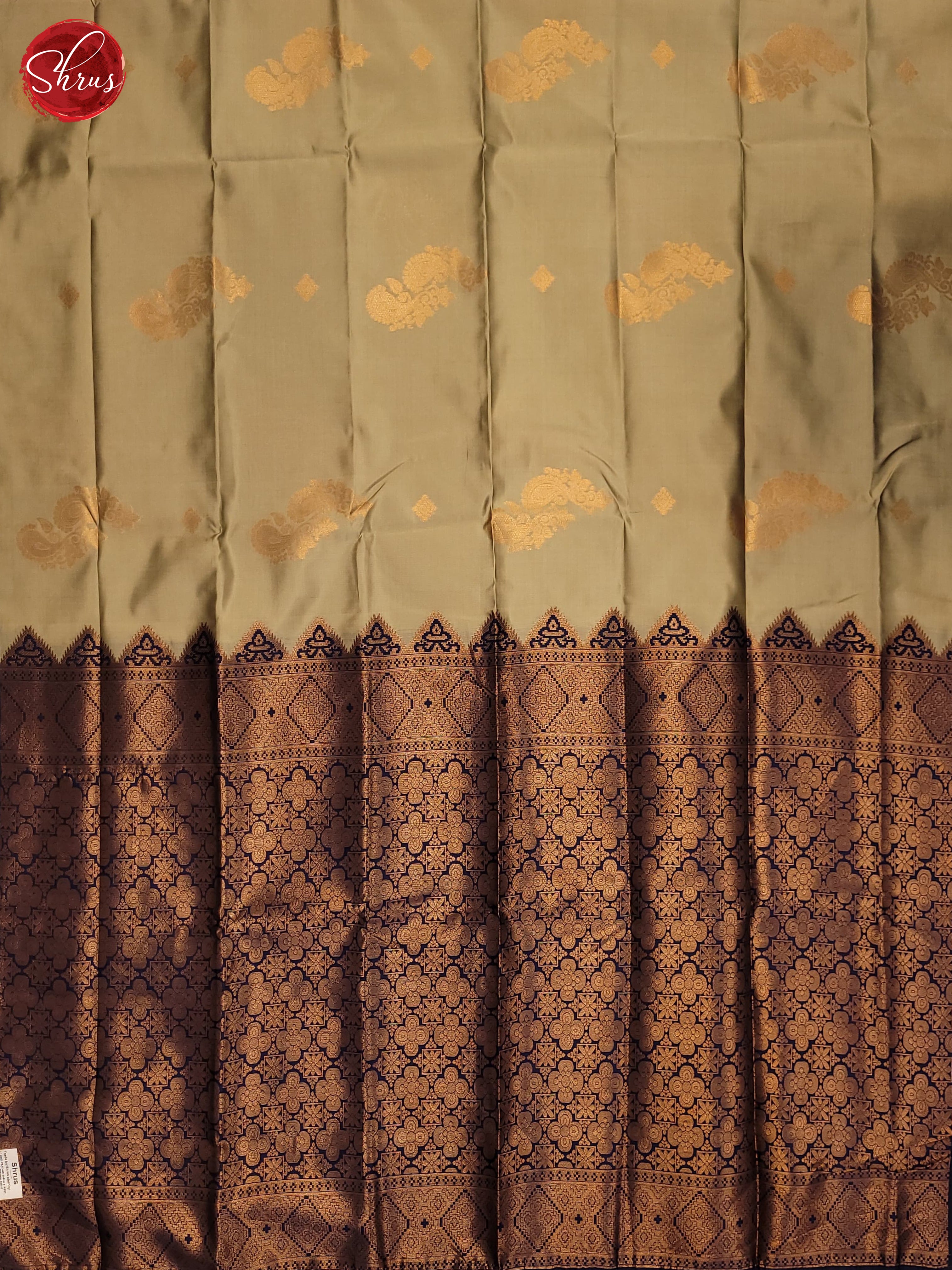 Grey & Blue - Semi Soft Silk Saree - Shop on ShrusEternity.com