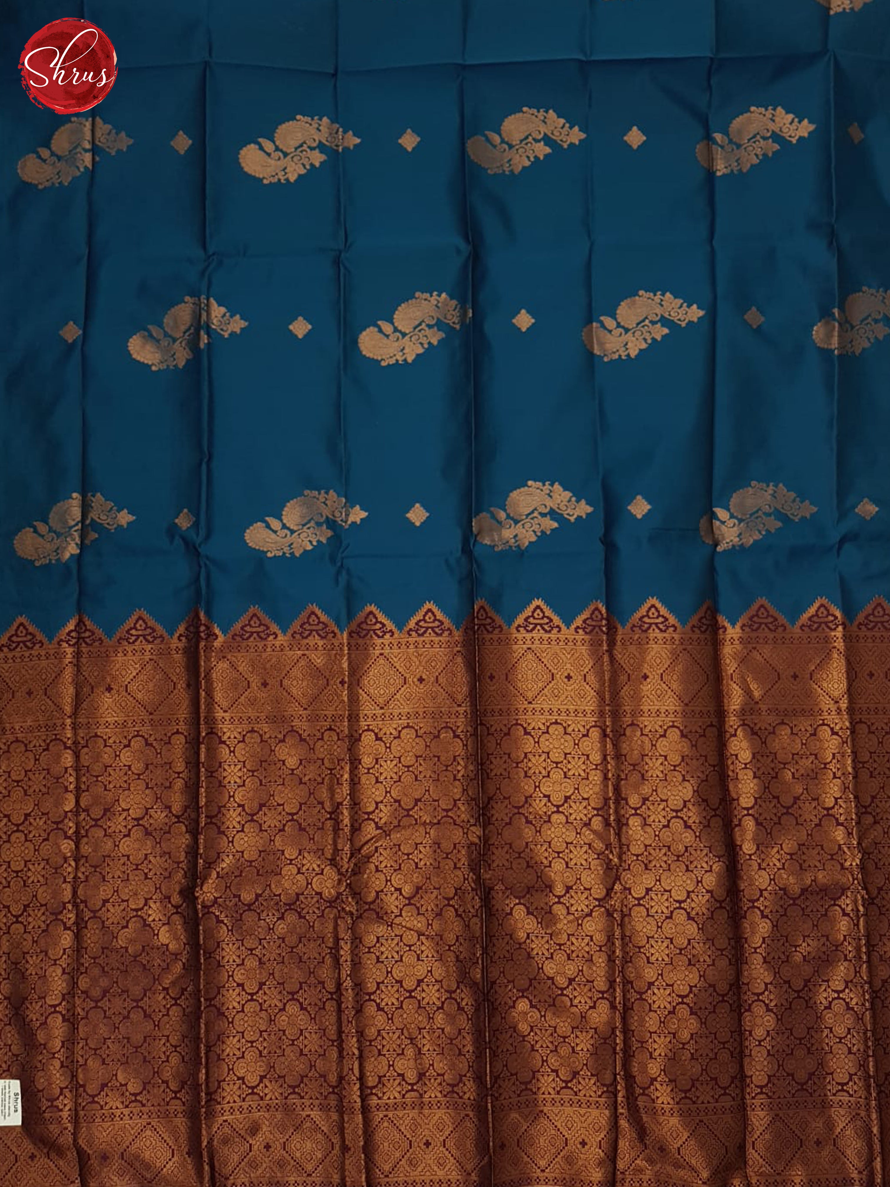 blue and wine - Semi Soft Silk Saree - Shop on ShrusEternity.com