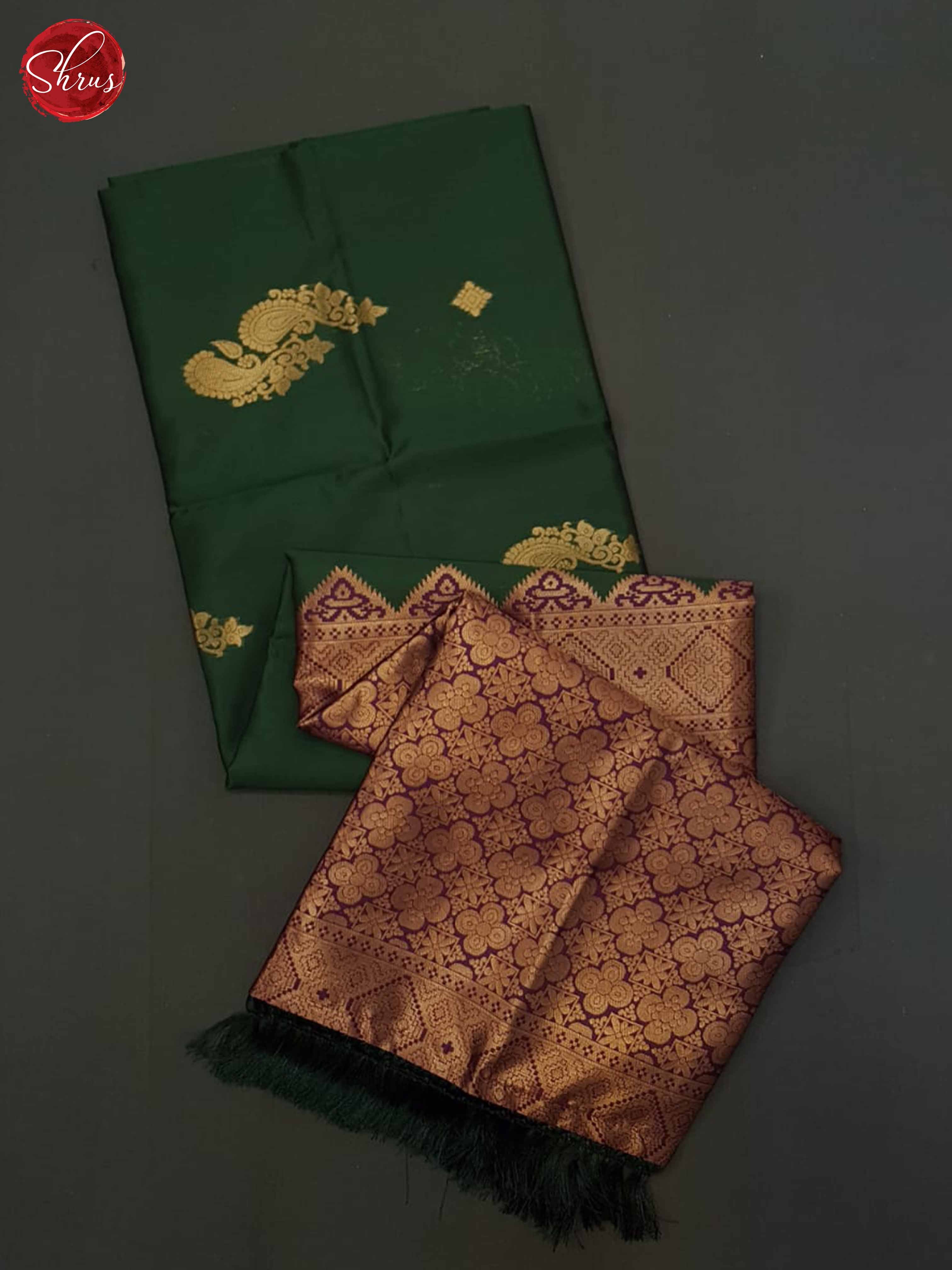 Green And Wine- Semi Soft Silk Saree - Shop on ShrusEternity.com