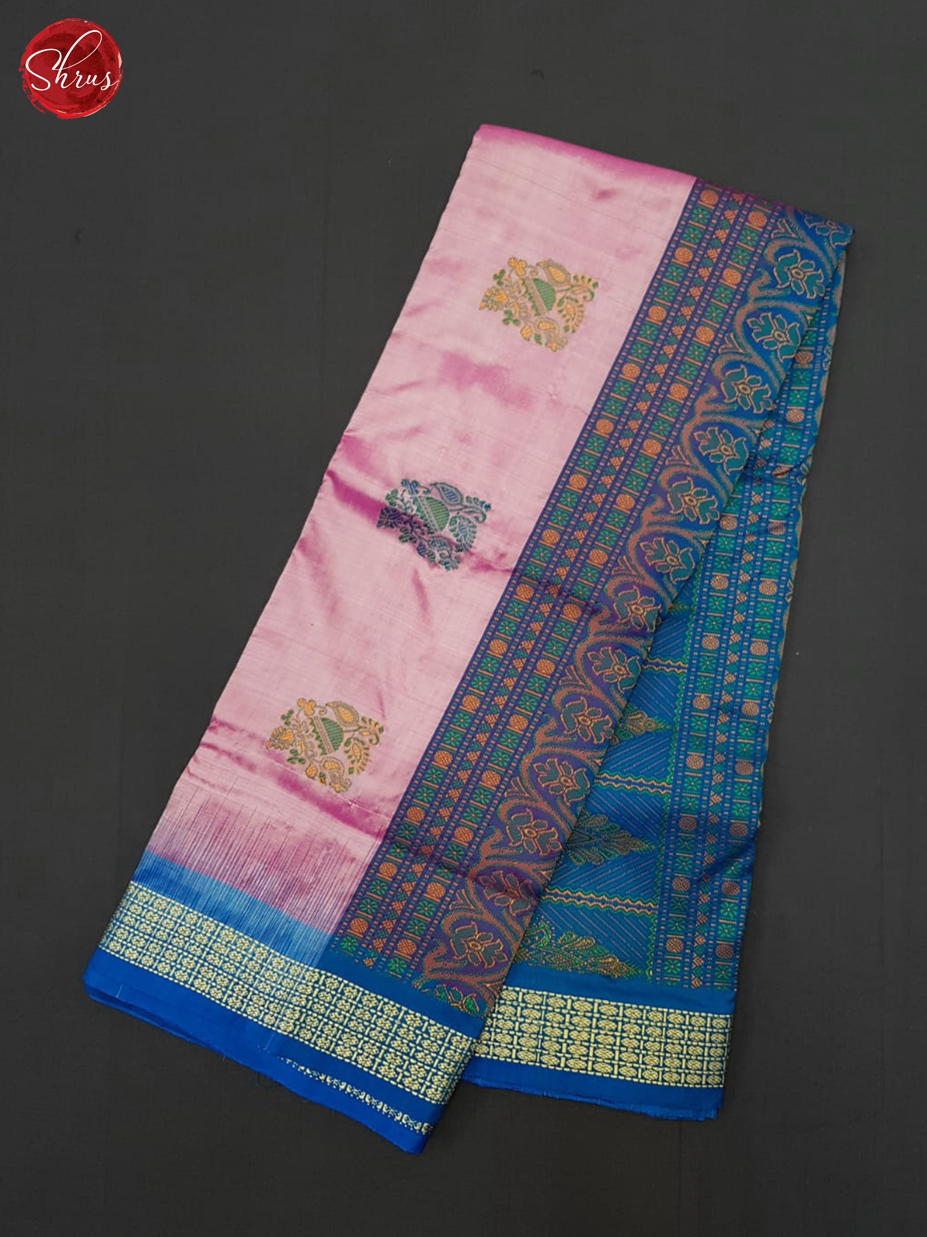 Pink & Blue -Odisha Sambalpuri Silk Saree - Shop on ShrusEternity.com