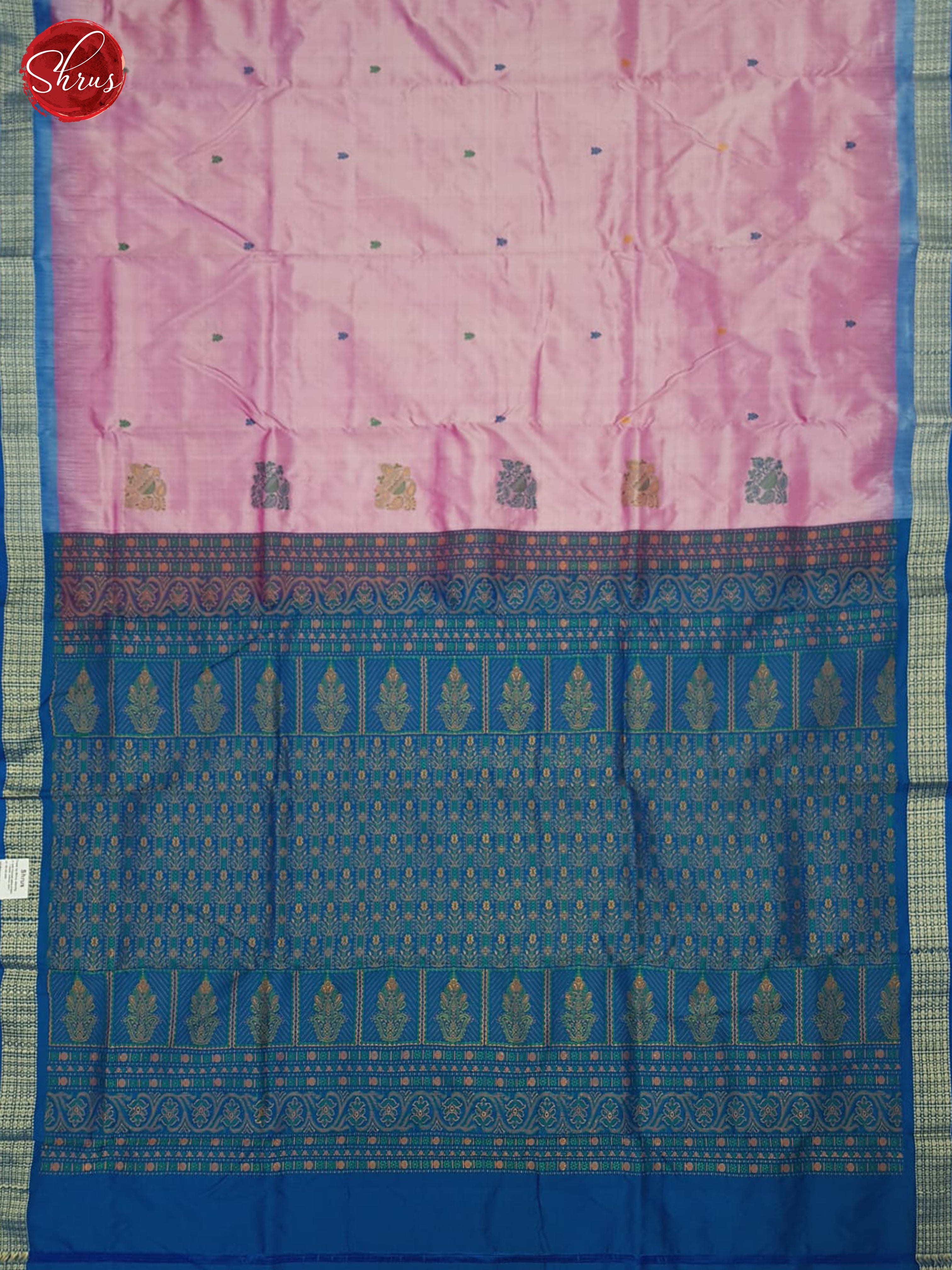 Pink & Blue -Odisha Sambalpuri Silk Saree - Shop on ShrusEternity.com