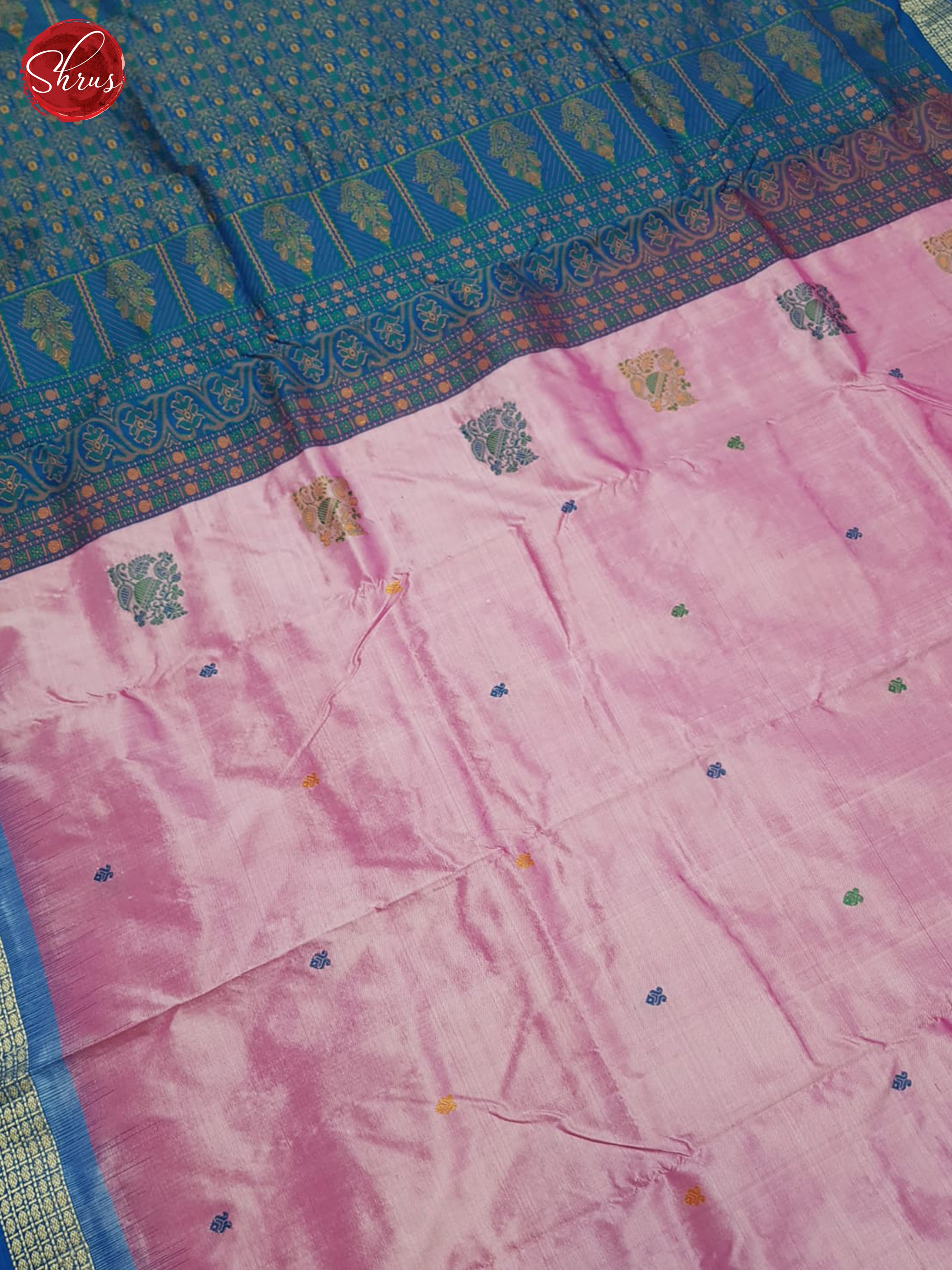 Pink & Blue -Odisha Sambalpuri Silk Saree - Shop on ShrusEternity.com