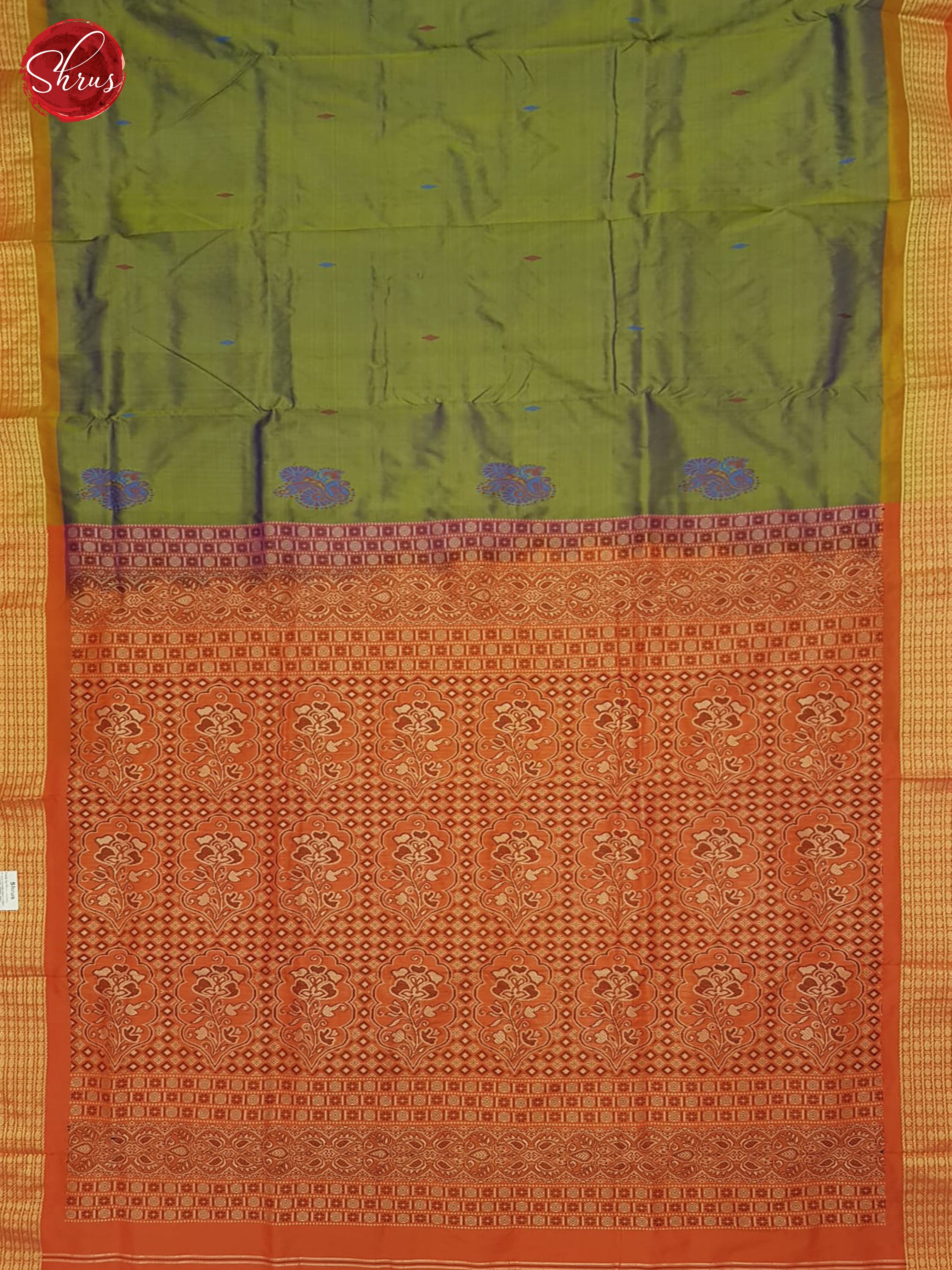 Green & Orange - Odisha Sambalpuri Silk Saree - Shop on ShrusEternity.com