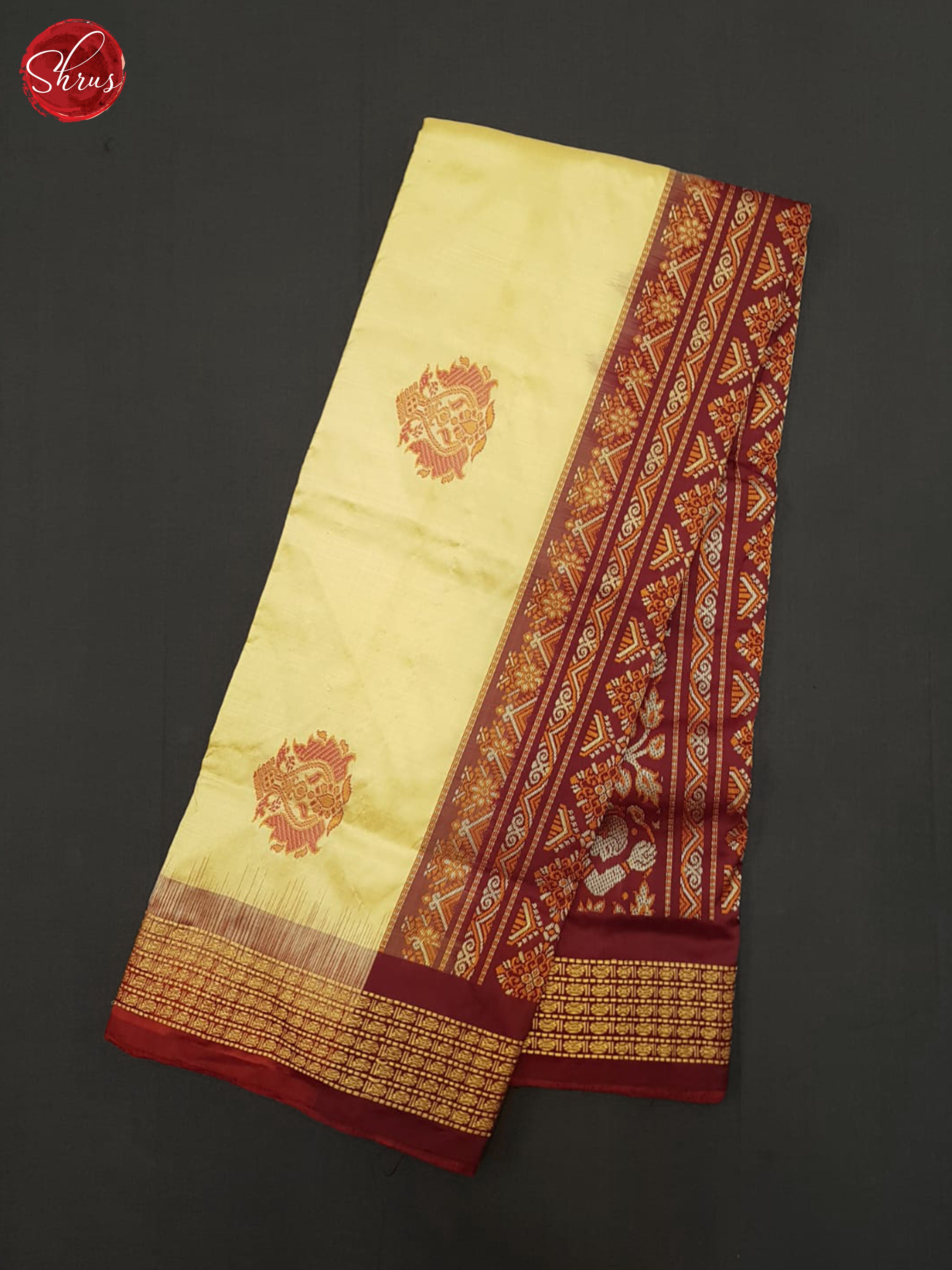 Beige & Marron - Odisha Sambalpuri silk Saree - Shop on ShrusEternity.com