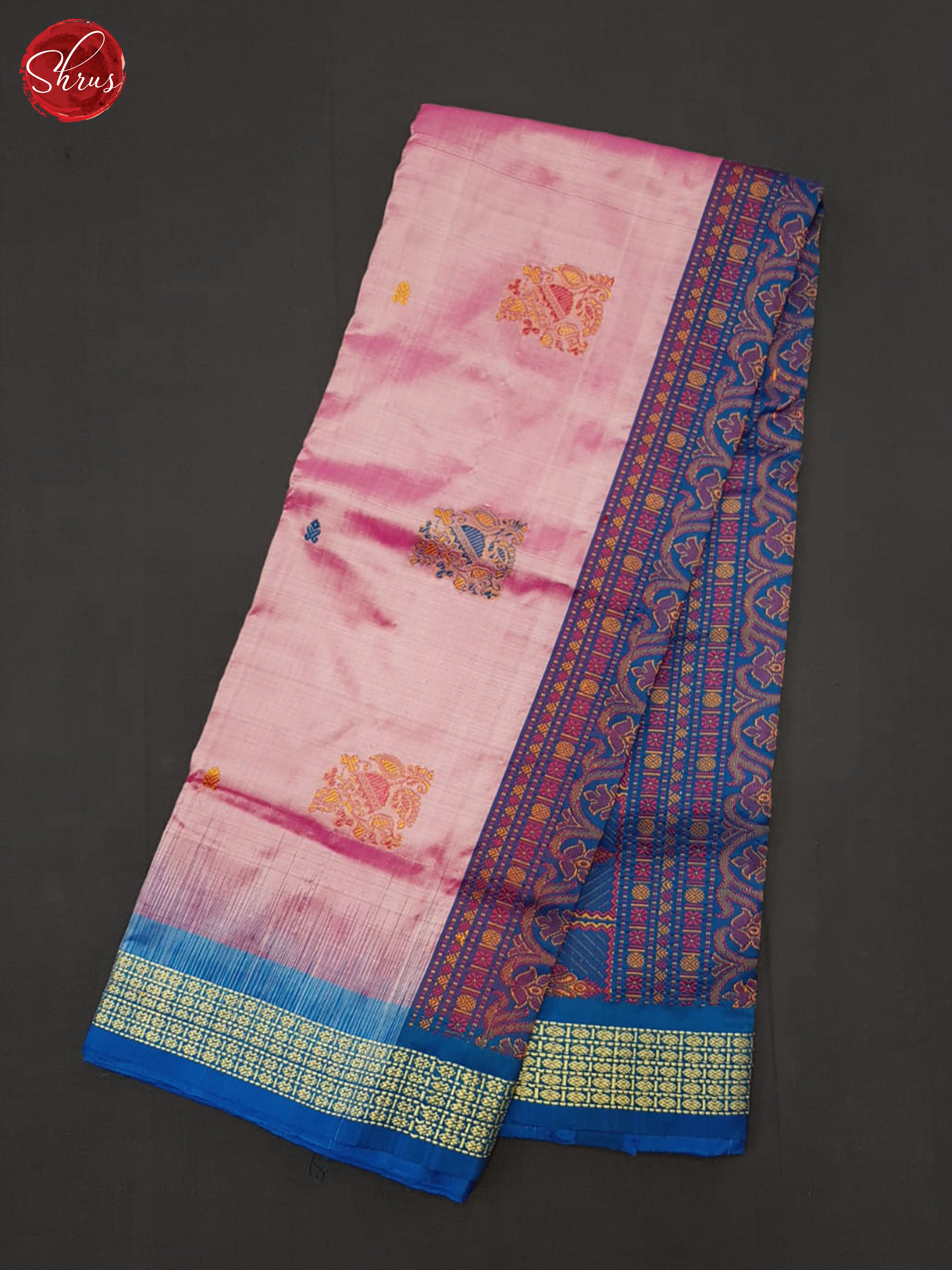 Pink & Blue- Odisha Sambalpuri silk Saree - Shop on ShrusEternity.com