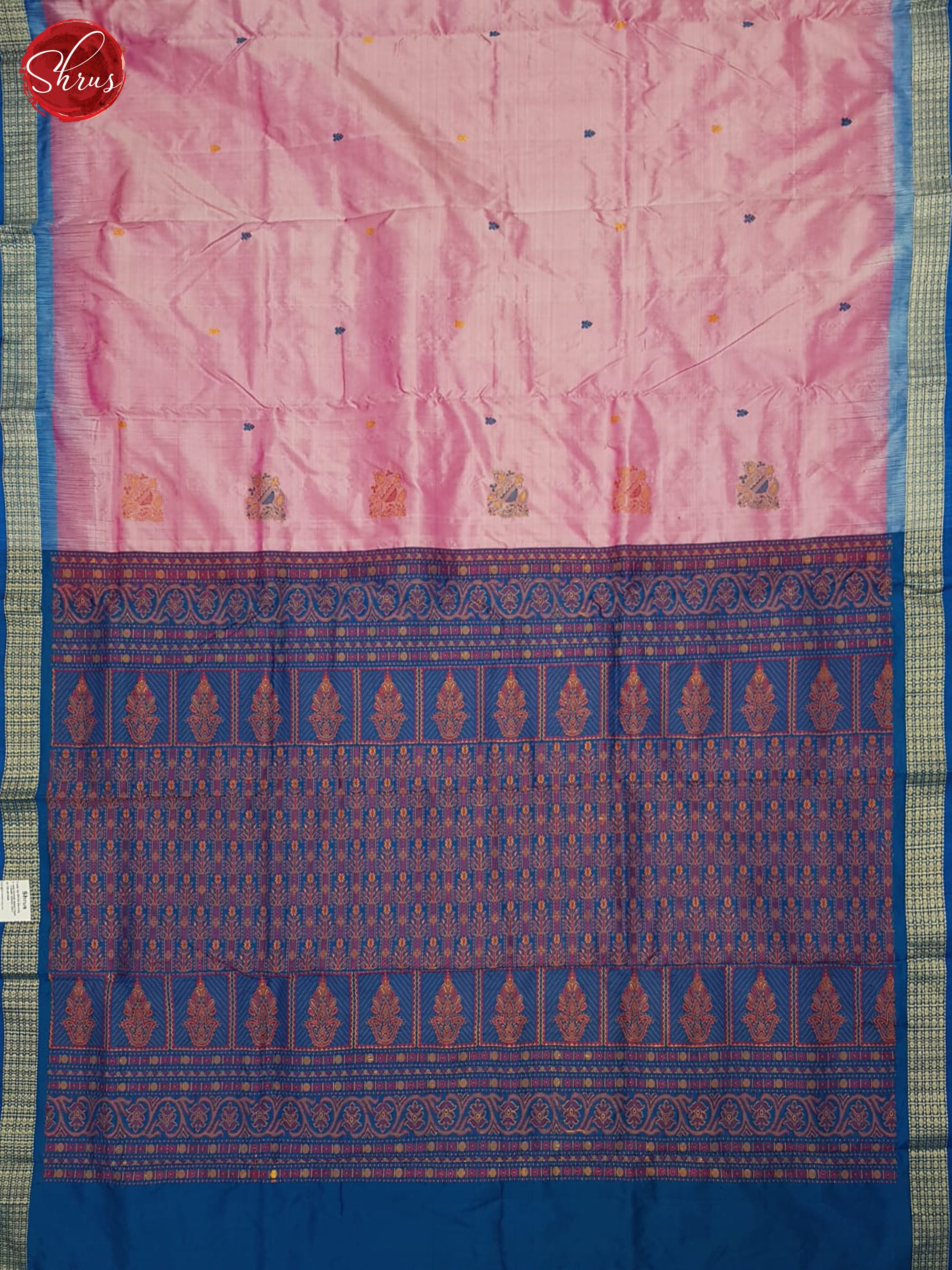 Pink & Blue- Odisha Sambalpuri silk Saree - Shop on ShrusEternity.com