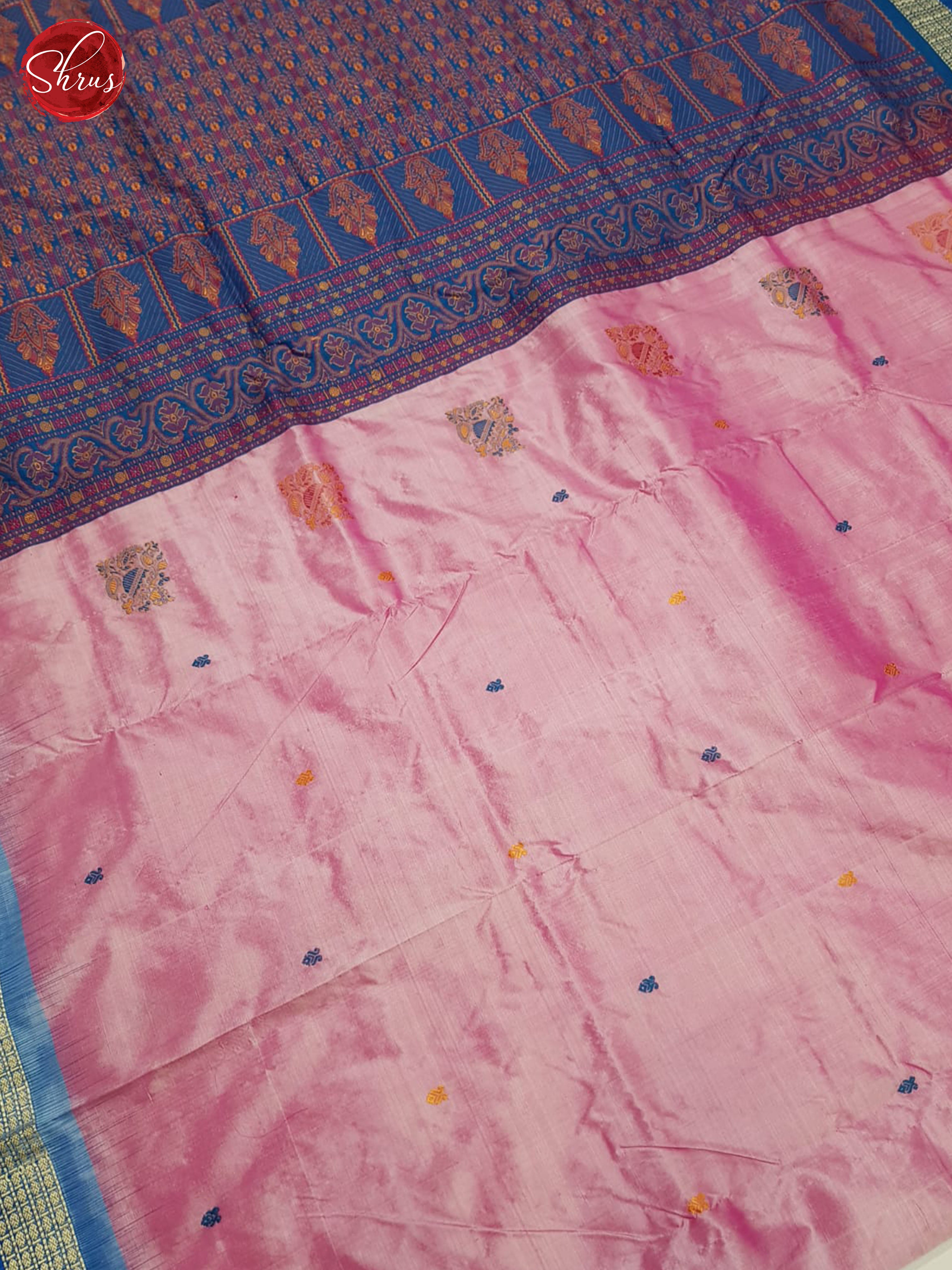 Pink & Blue- Odisha Sambalpuri silk Saree - Shop on ShrusEternity.com