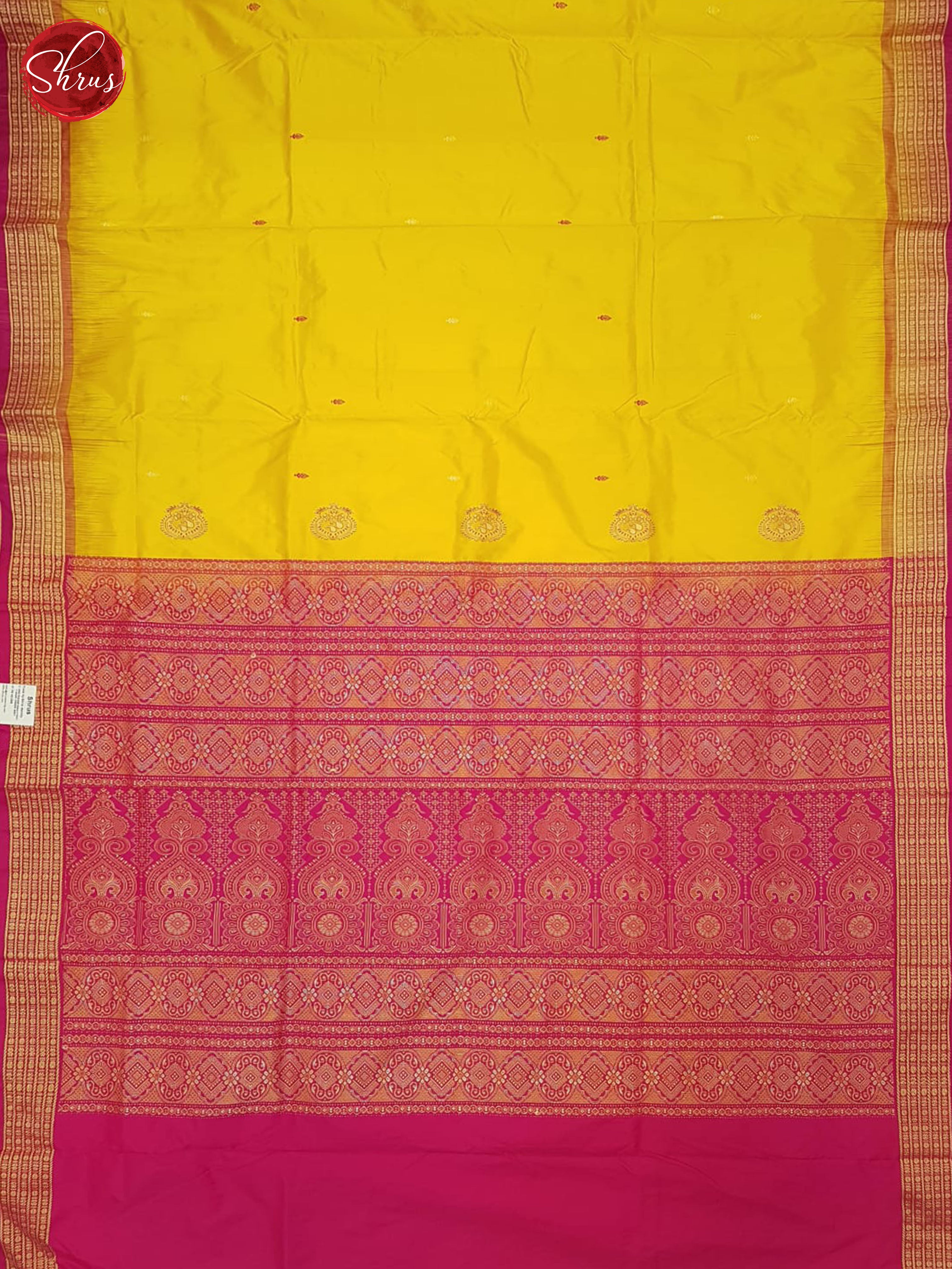 Yellow & Pink - Odisha Sambalpuri silk Saree - Shop on ShrusEternity.com