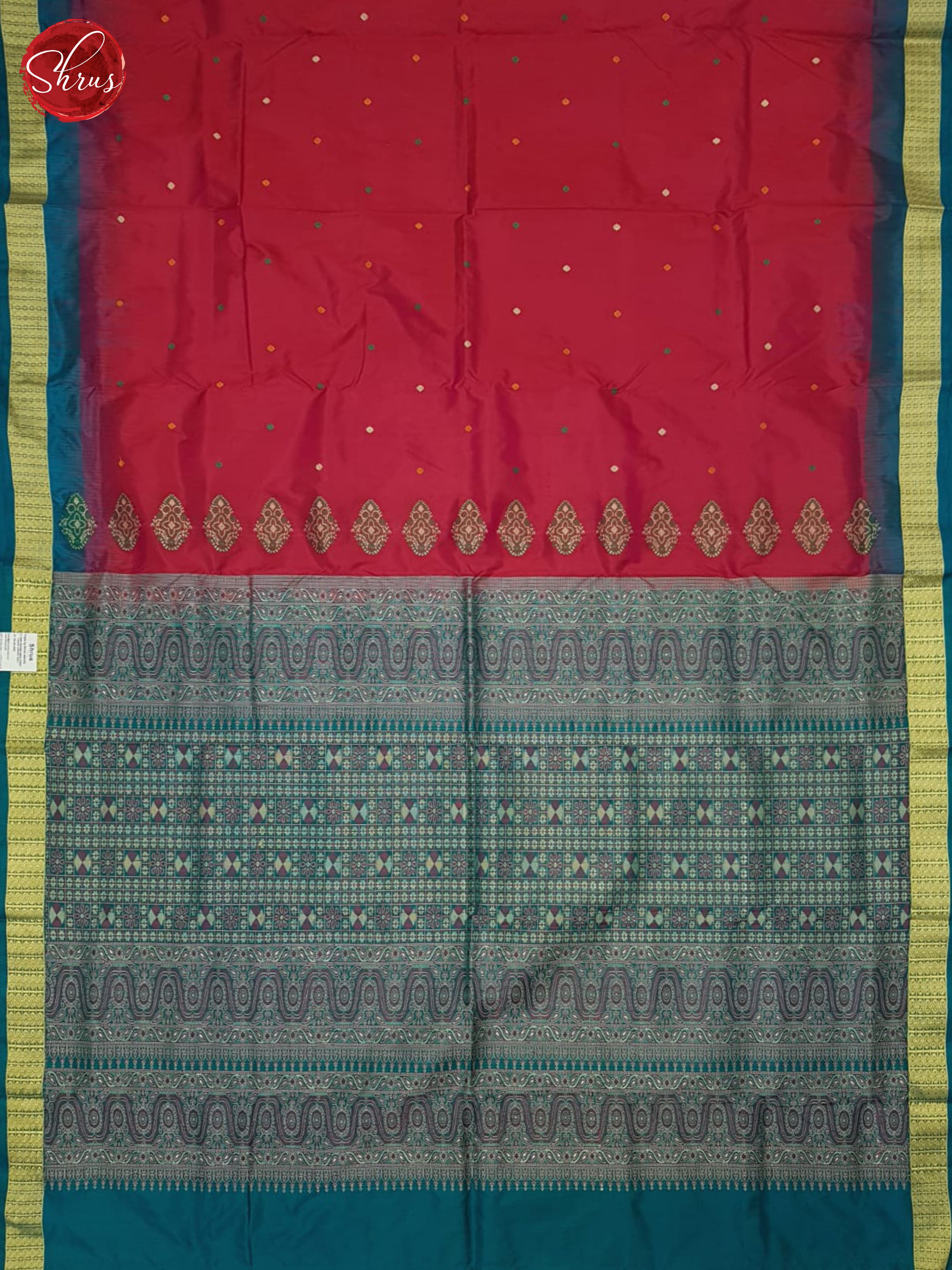 Red & Blue - Odisha Sambalpuri silk Saree - Shop on ShrusEternity.com