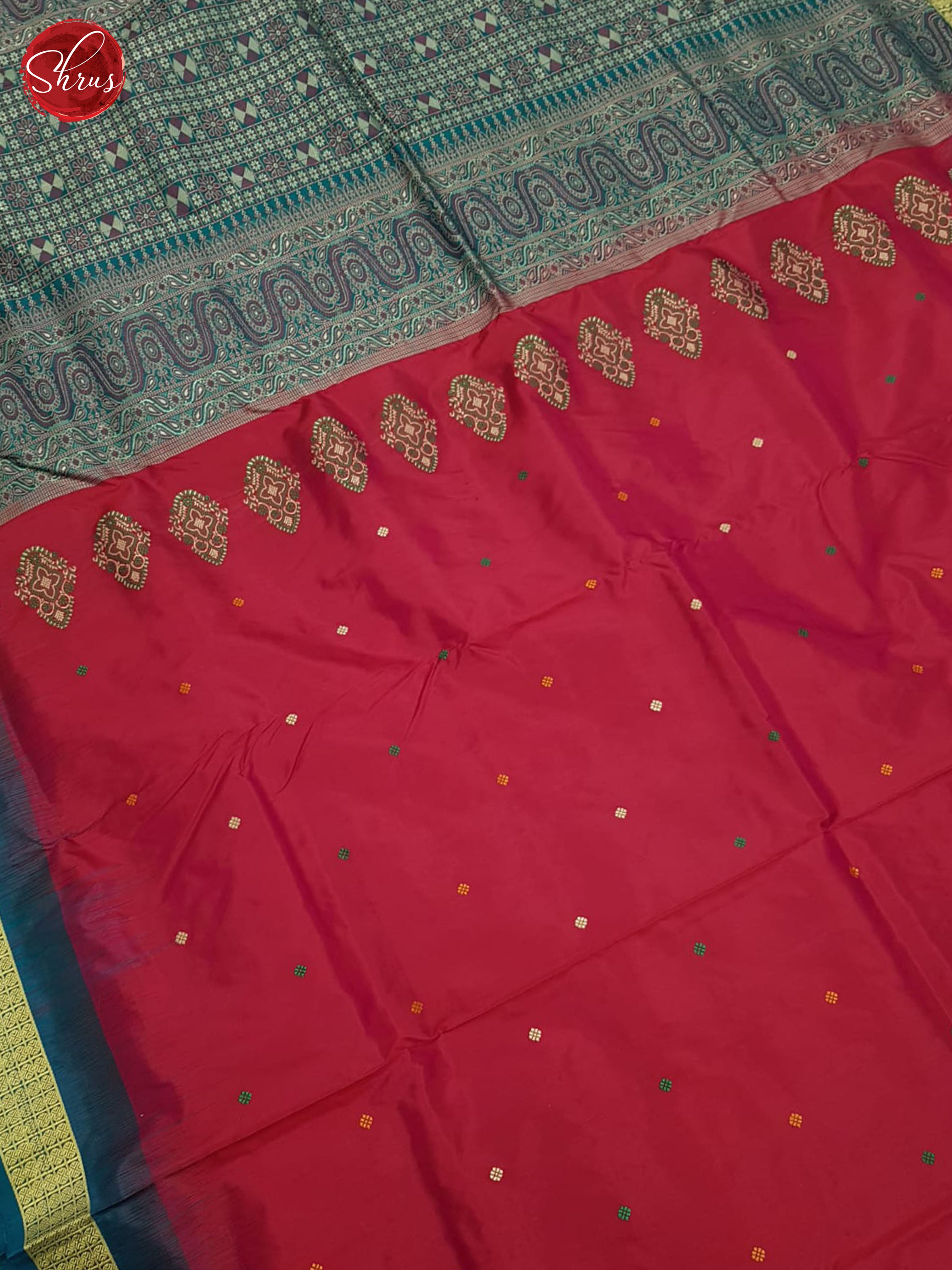 Red & Blue - Odisha Sambalpuri silk Saree - Shop on ShrusEternity.com