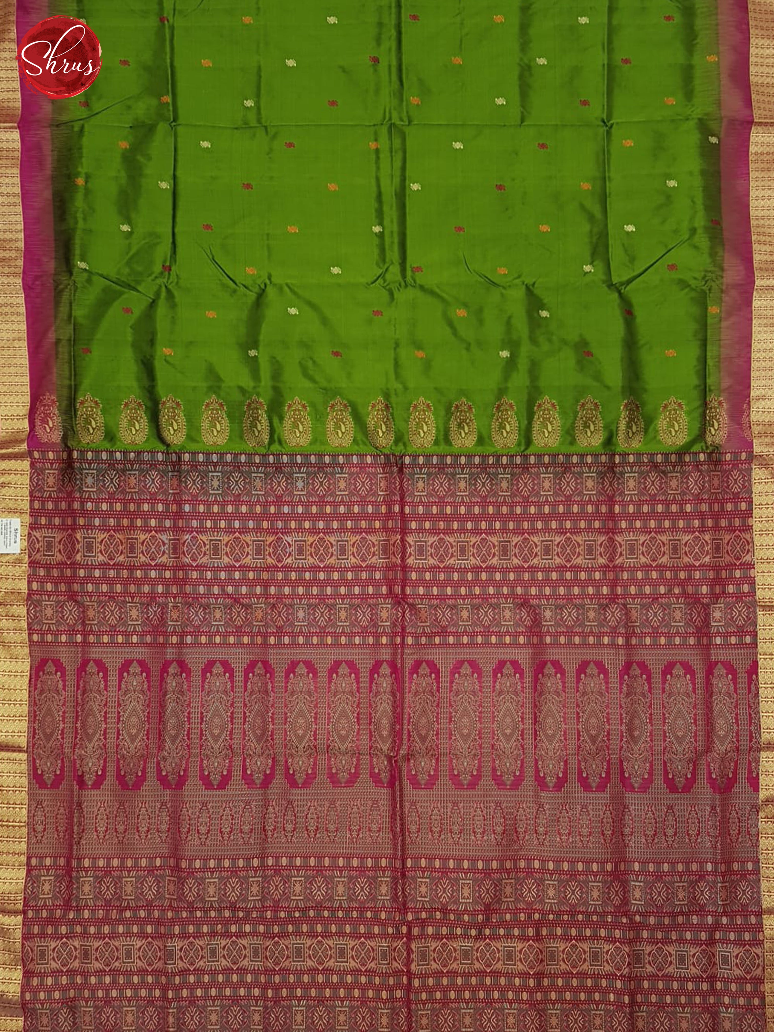 Elachi Green & Pink  - odisha Sambalpuri Silk Saree - Shop on ShrusEternity.com