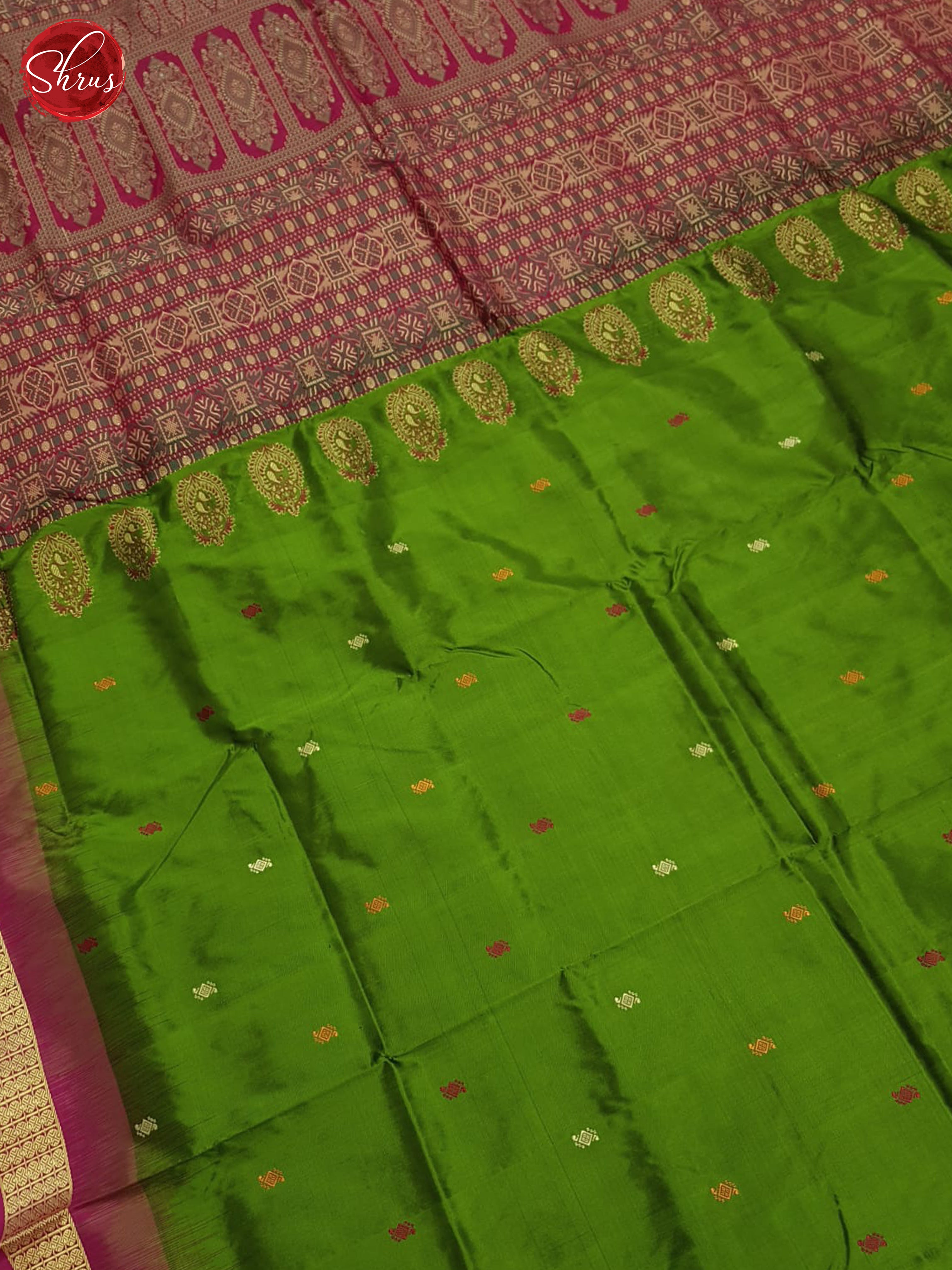 Elachi Green & Pink  - odisha Sambalpuri Silk Saree - Shop on ShrusEternity.com