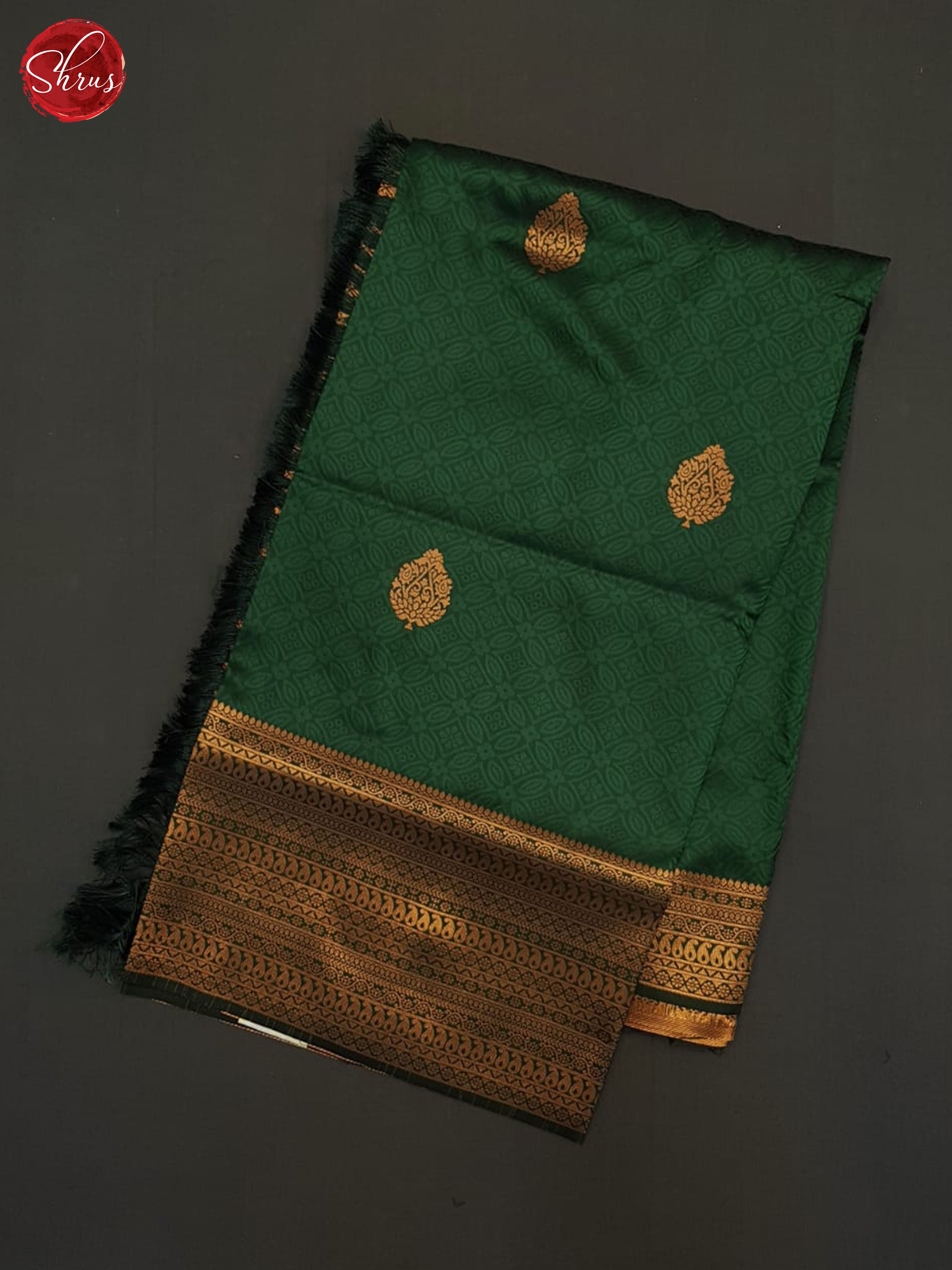 Green(single tone)- Semi kanchipuram Saree - Shop on ShrusEternity.com