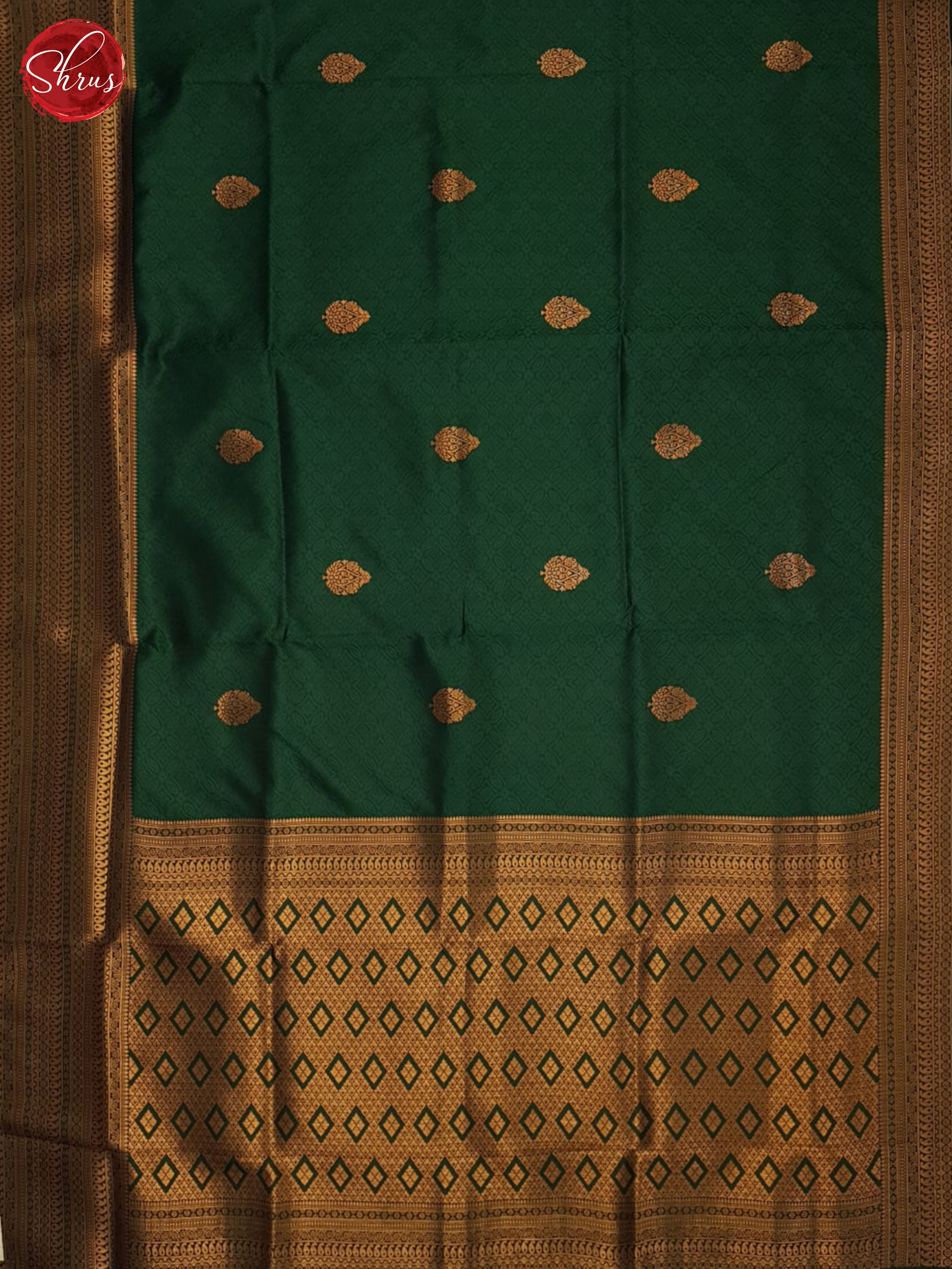 Green(single tone)- Semi kanchipuram Saree - Shop on ShrusEternity.com