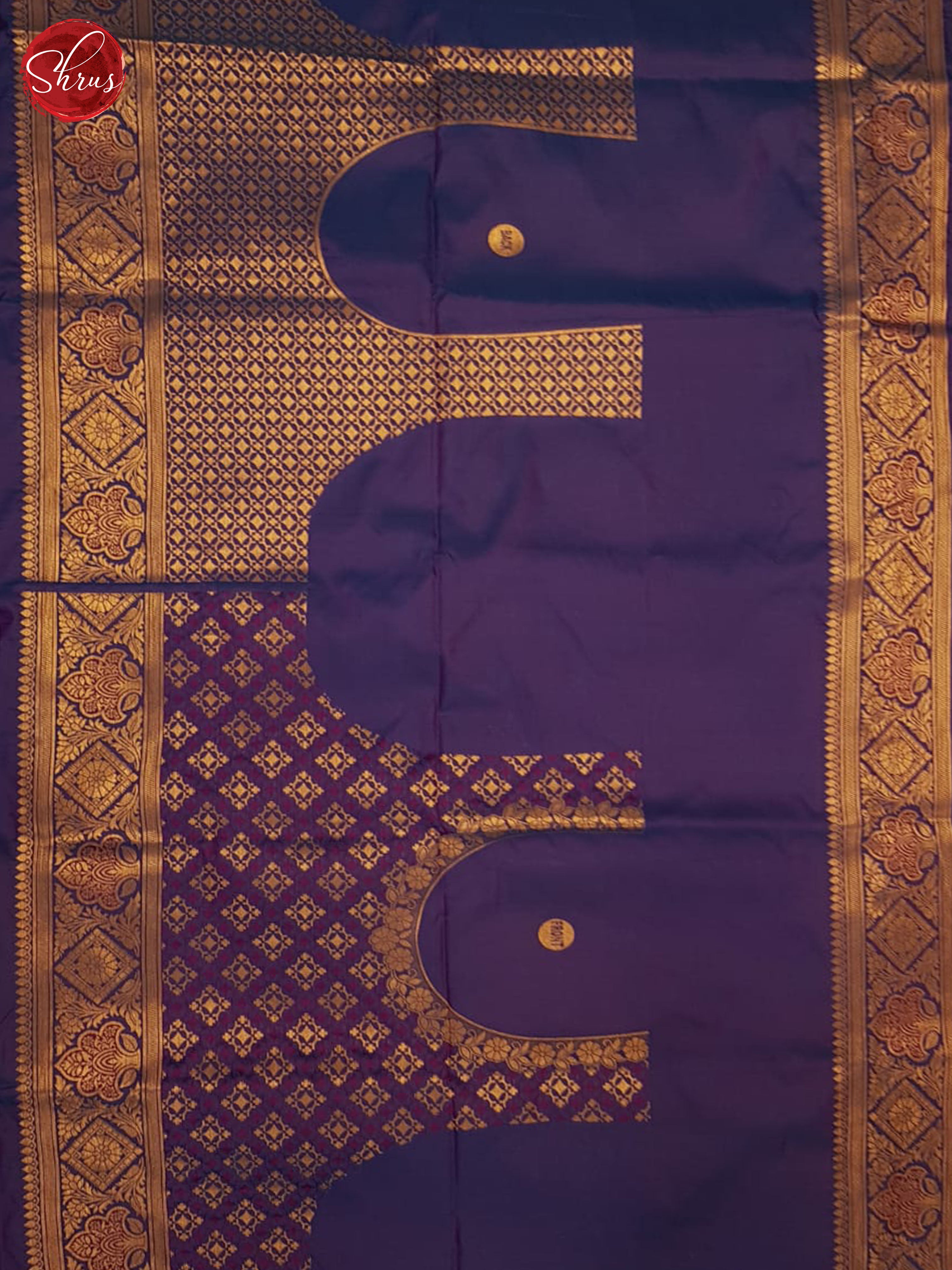Double Shaded Purple And Blue-Semi kanchipuram Saree - Shop on ShrusEternity.com