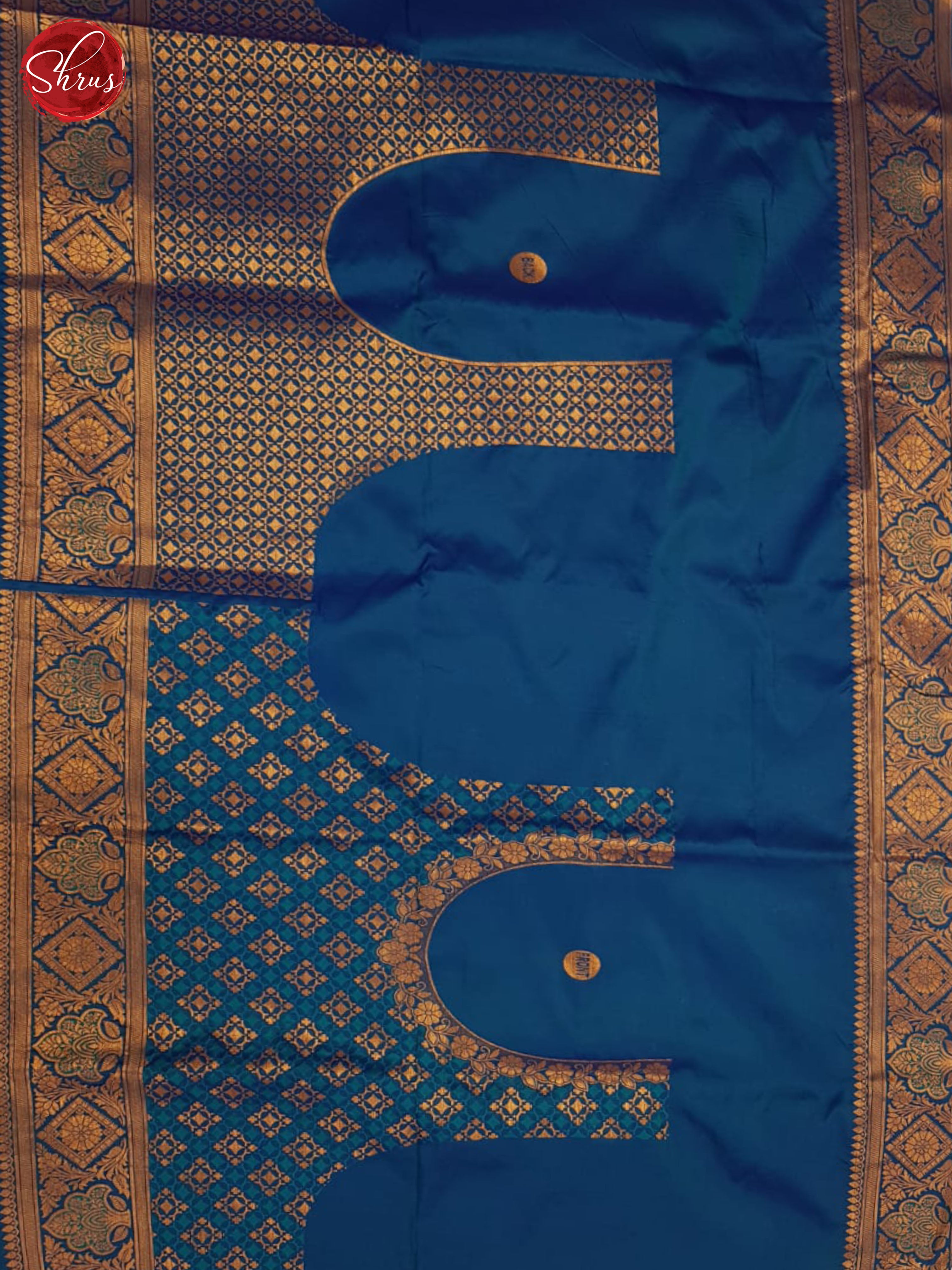 Blue(single tone)-Semi Kanchipuram Saree - Shop on ShrusEternity.com