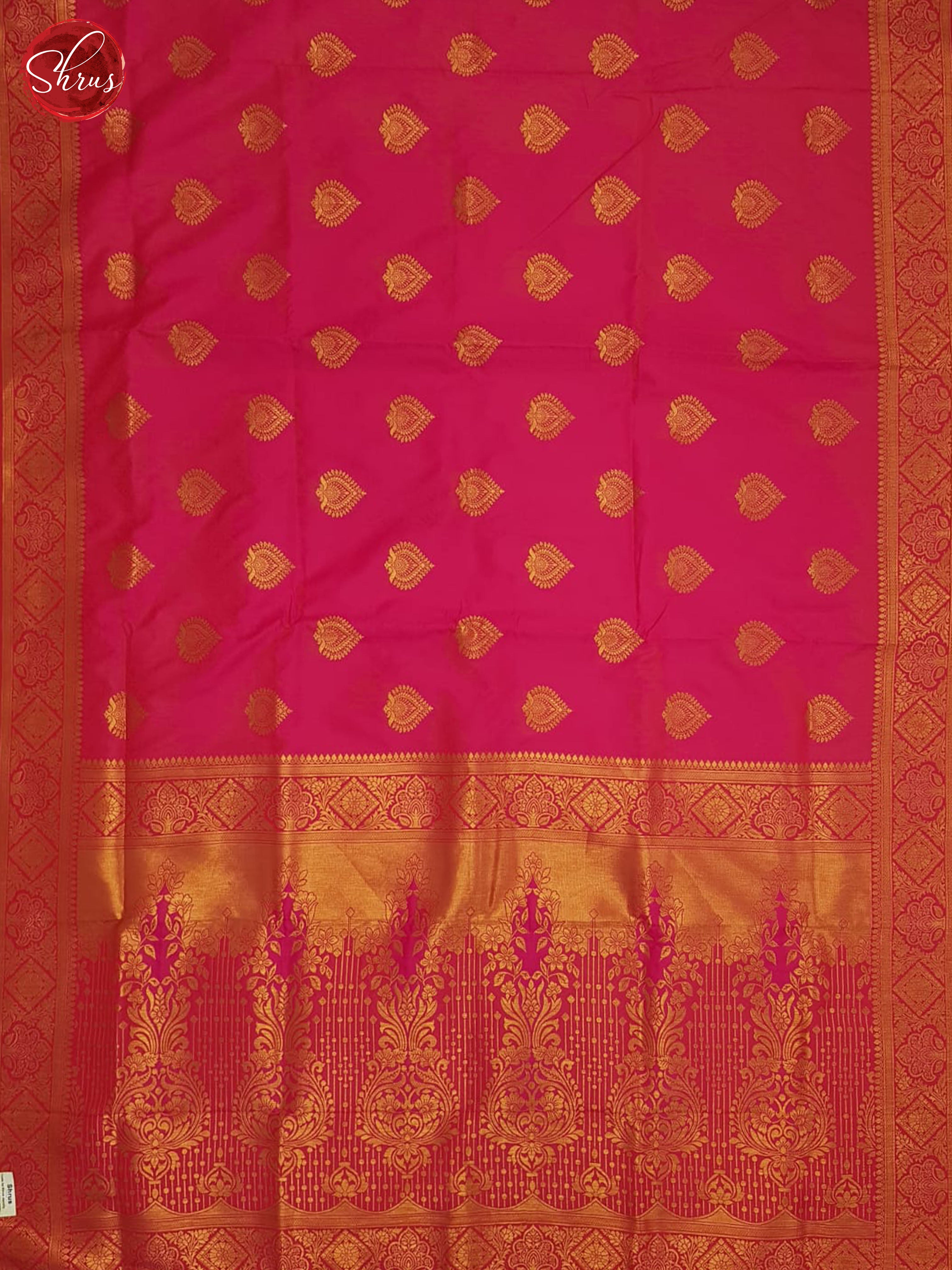 Pink(Single tone)- semi kanchipuram saree - Shop on ShrusEternity.com