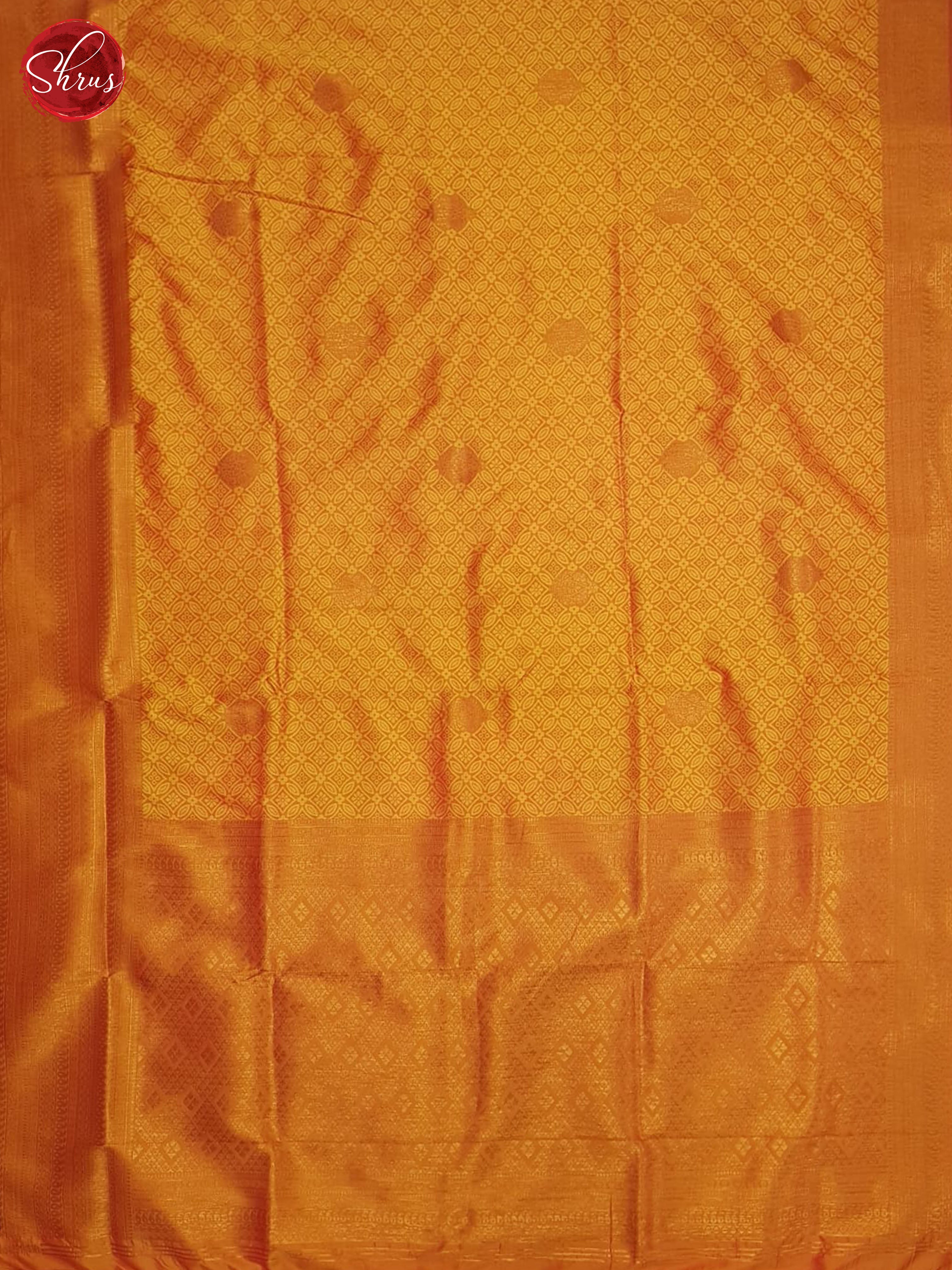 Orange(single tone)-Semi kanchipuram saree - Shop on ShrusEternity.com