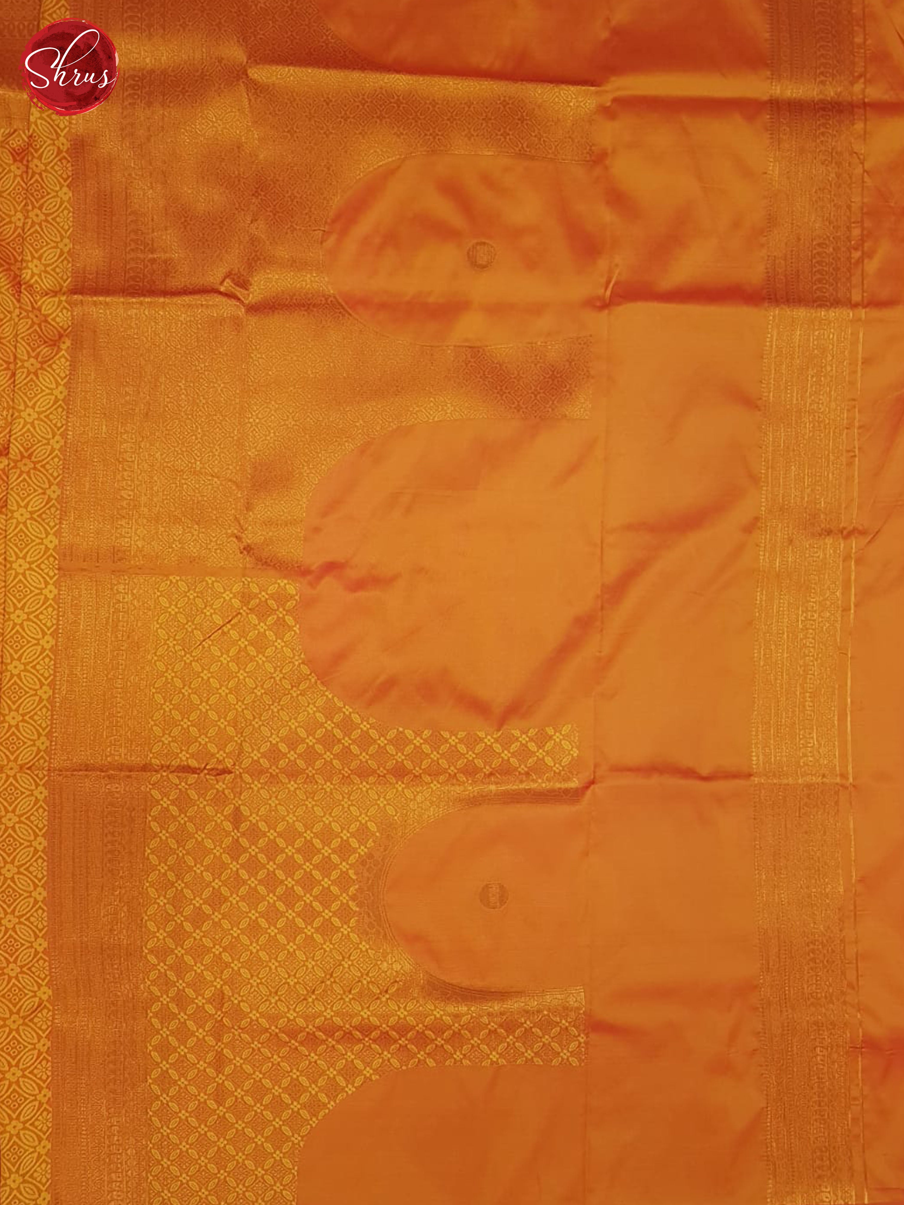 Orange(single tone)-Semi kanchipuram saree - Shop on ShrusEternity.com