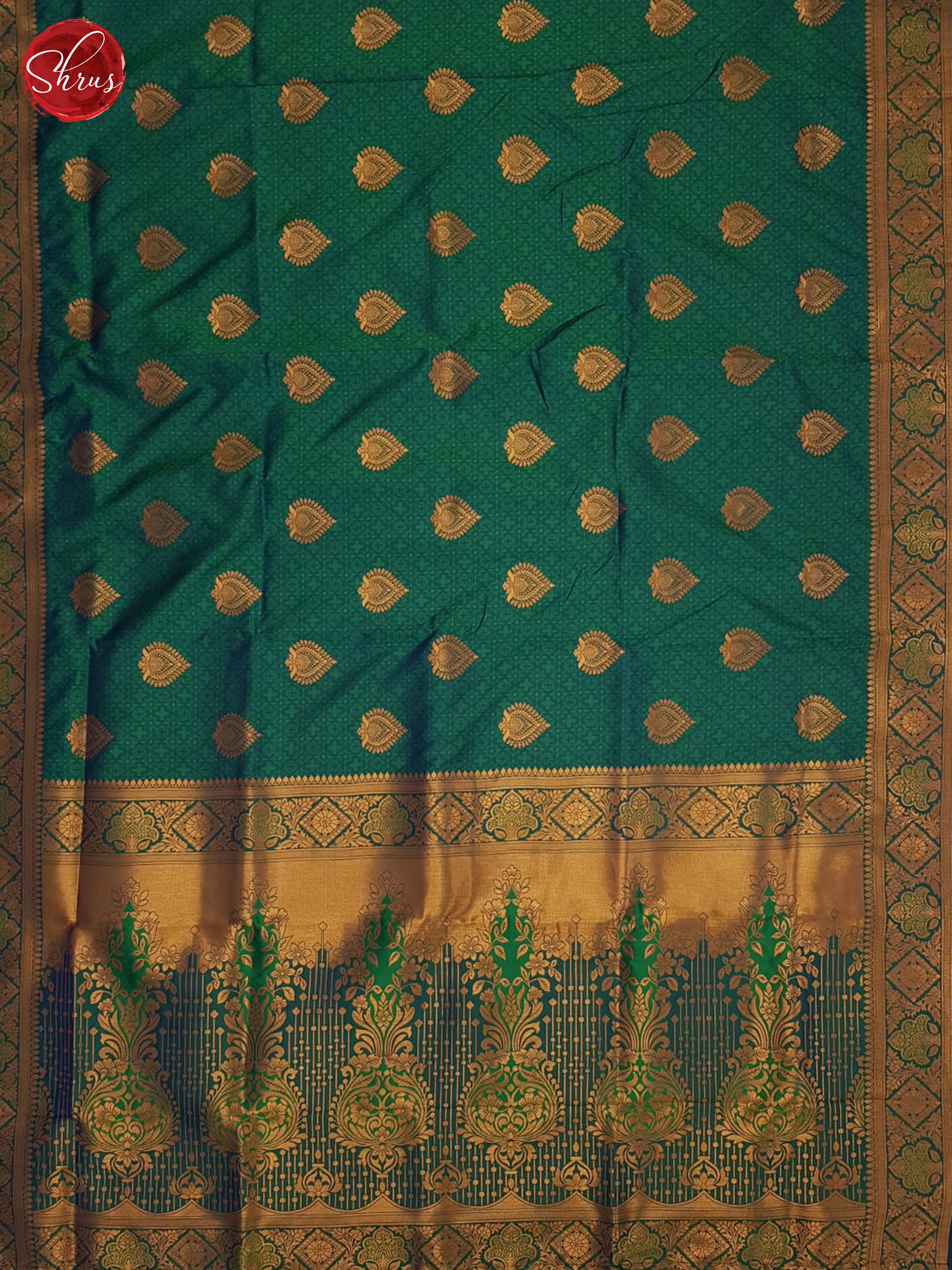 Green(Single tone)-Sem kanchipuram Saree - Shop on ShrusEternity.com