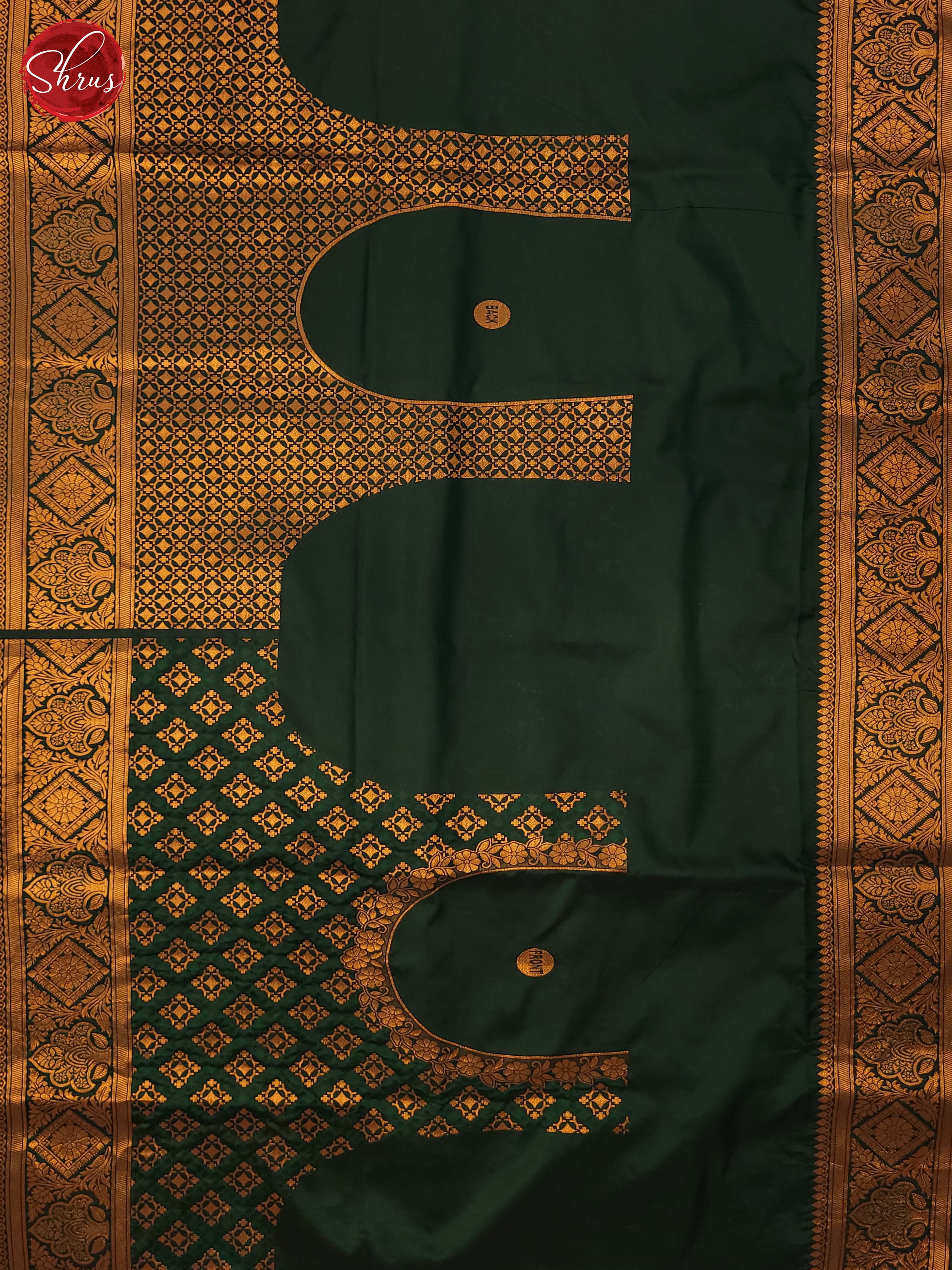 Bottle Green(SIngle Tone)- Semi Kanchipuram Saree - Shop on ShrusEternity.com