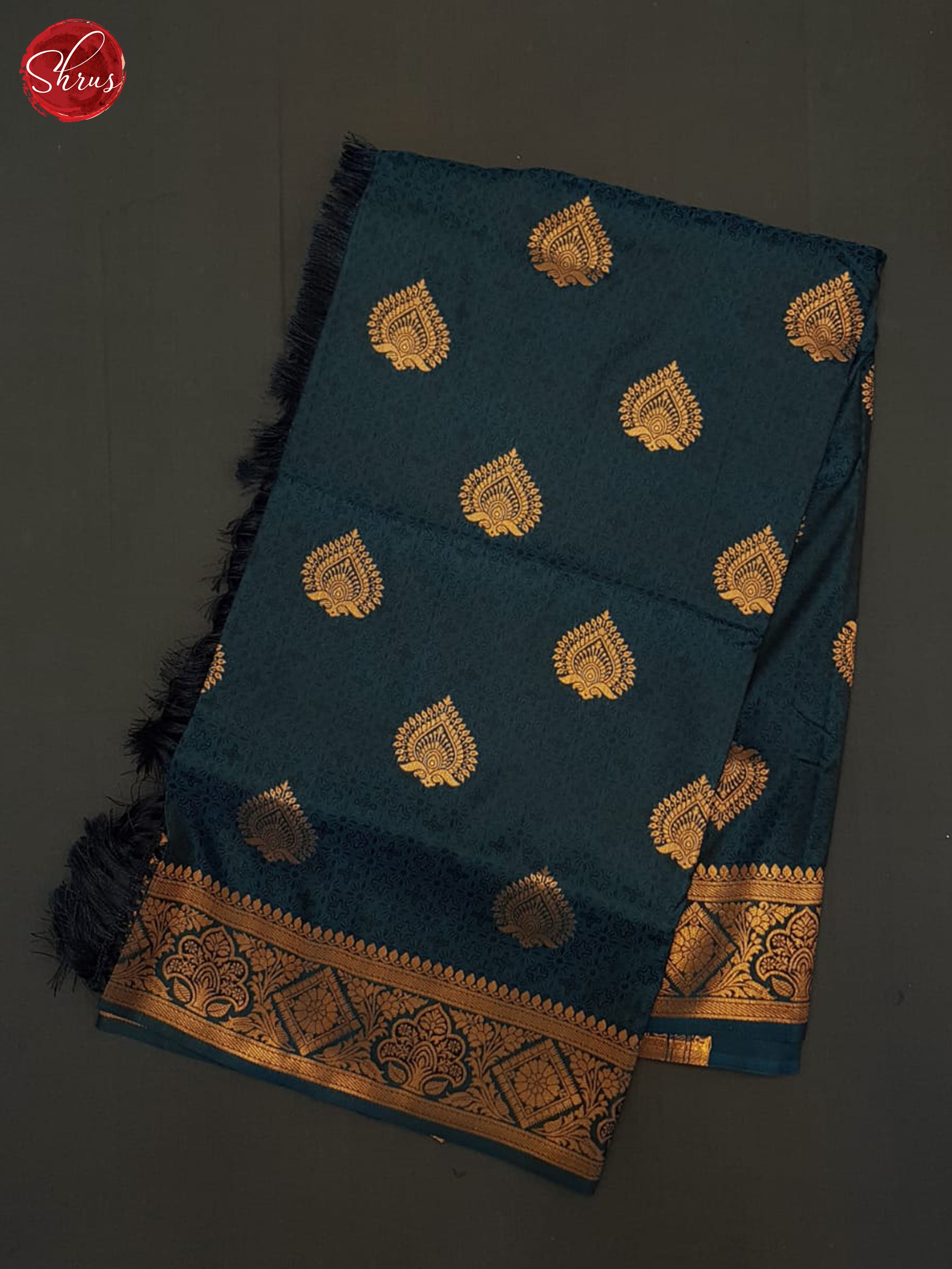 Blue(single tone)-Semi kanchipuram Saree - Shop on ShrusEternity.com