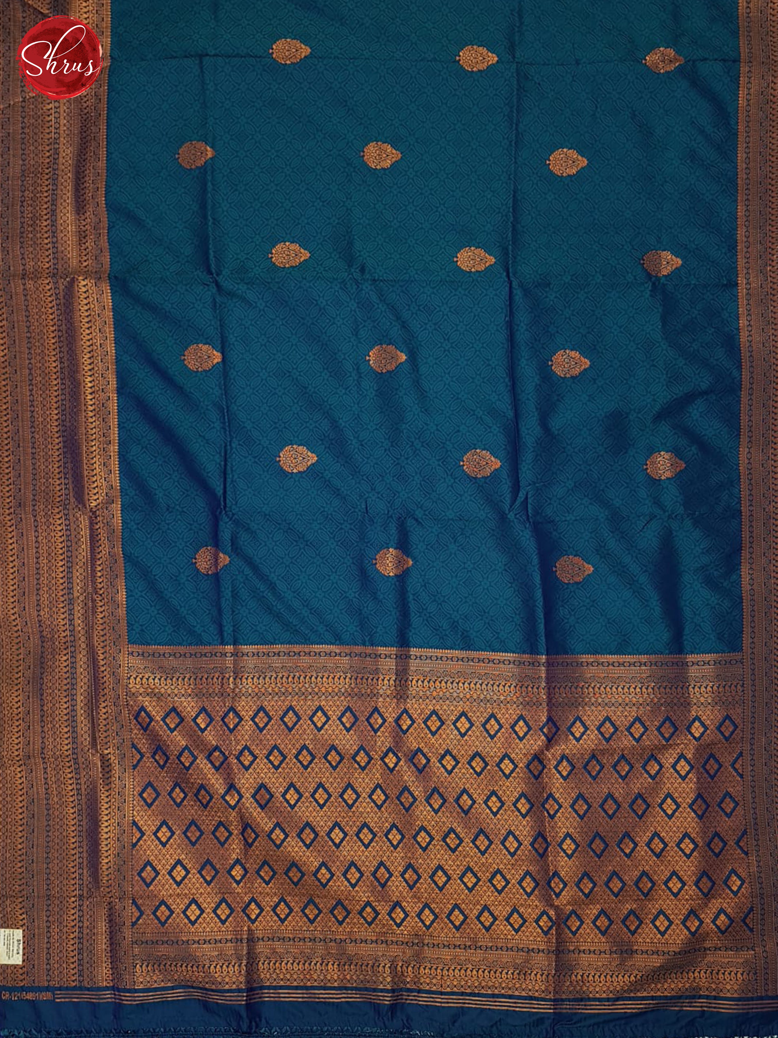 Blue(Single Tone)- Semi Kanchipuram Saree - Shop on ShrusEternity.com
