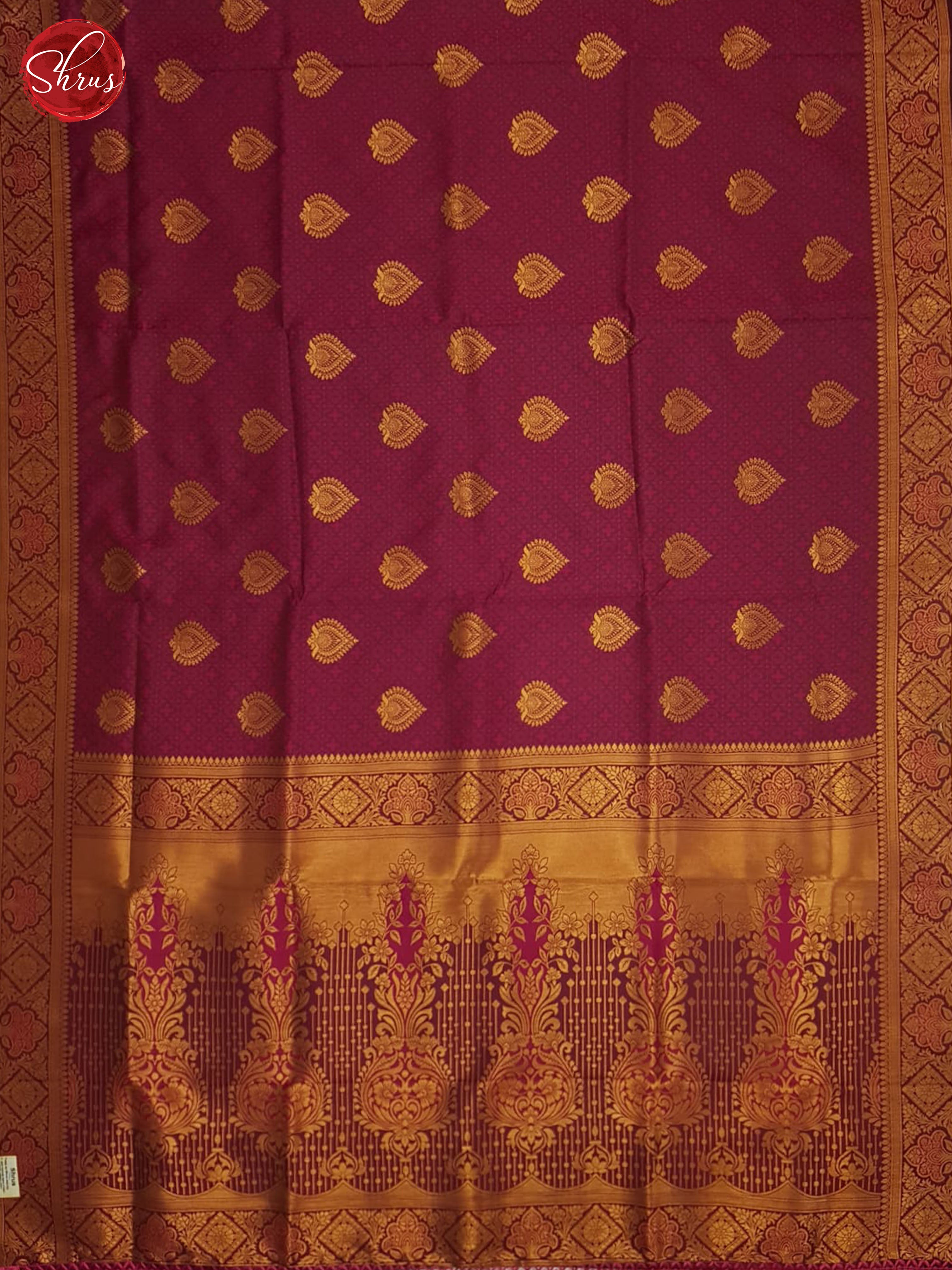 Majenta Pink(single tone)- Semi Kanchipuram saree - Shop on ShrusEternity.com