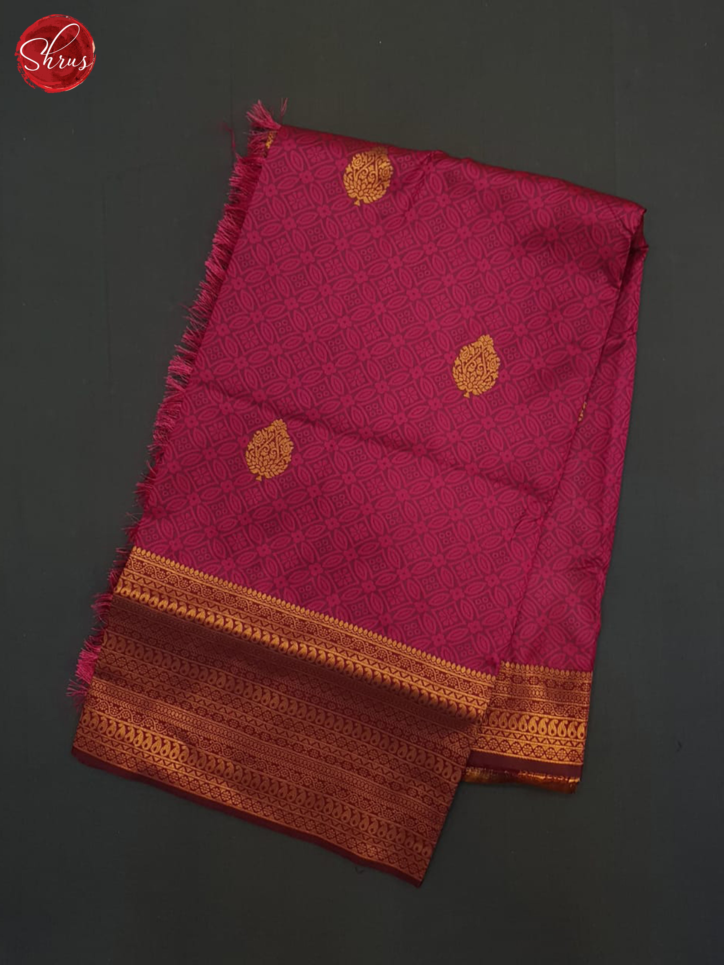 Majenta Pink(single tone)- Semi Kanchipuram Saree - Shop on ShrusEternity.com
