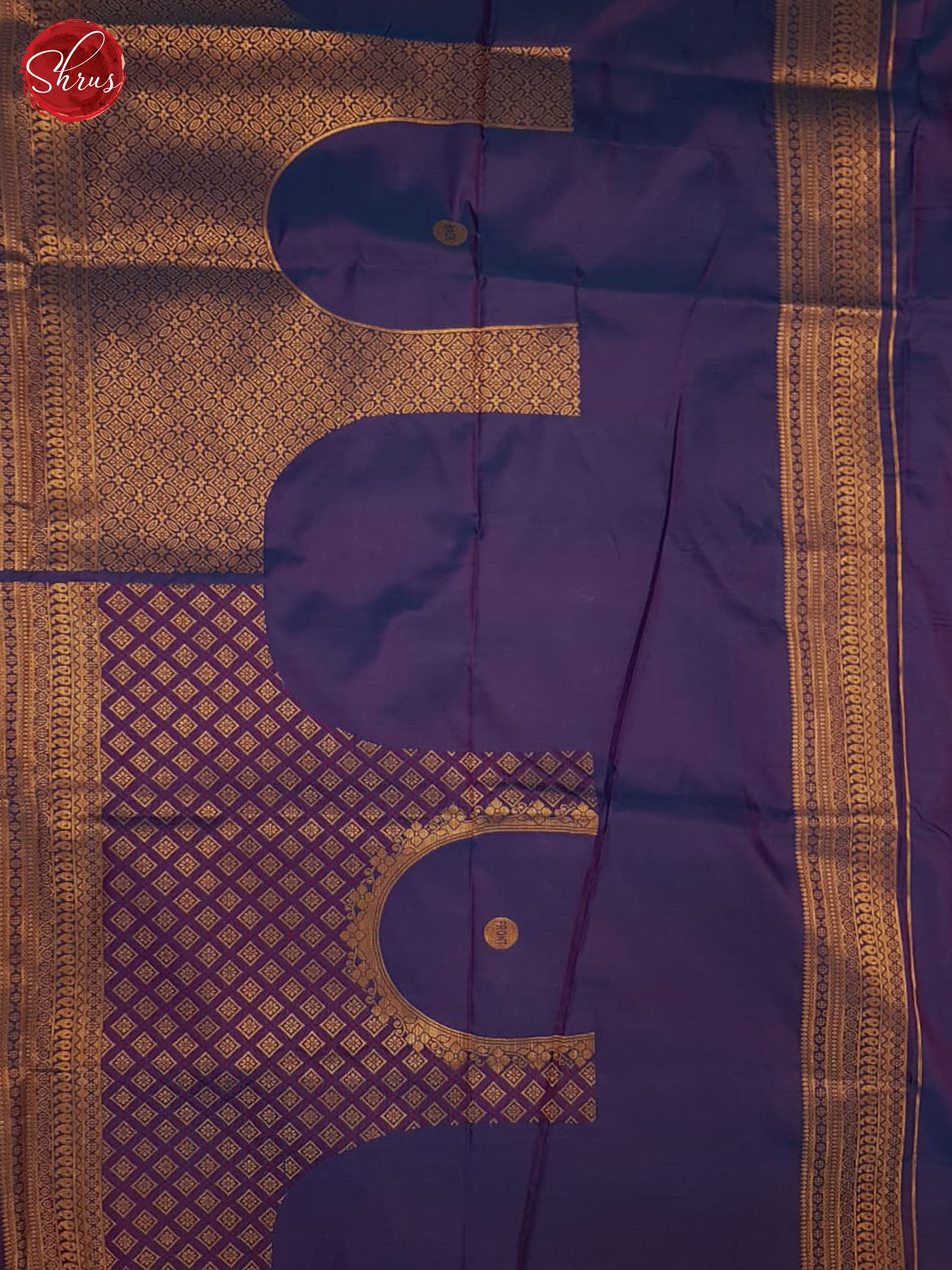 Purple And Blue-Semi Kanchipuram saree - Shop on ShrusEternity.com