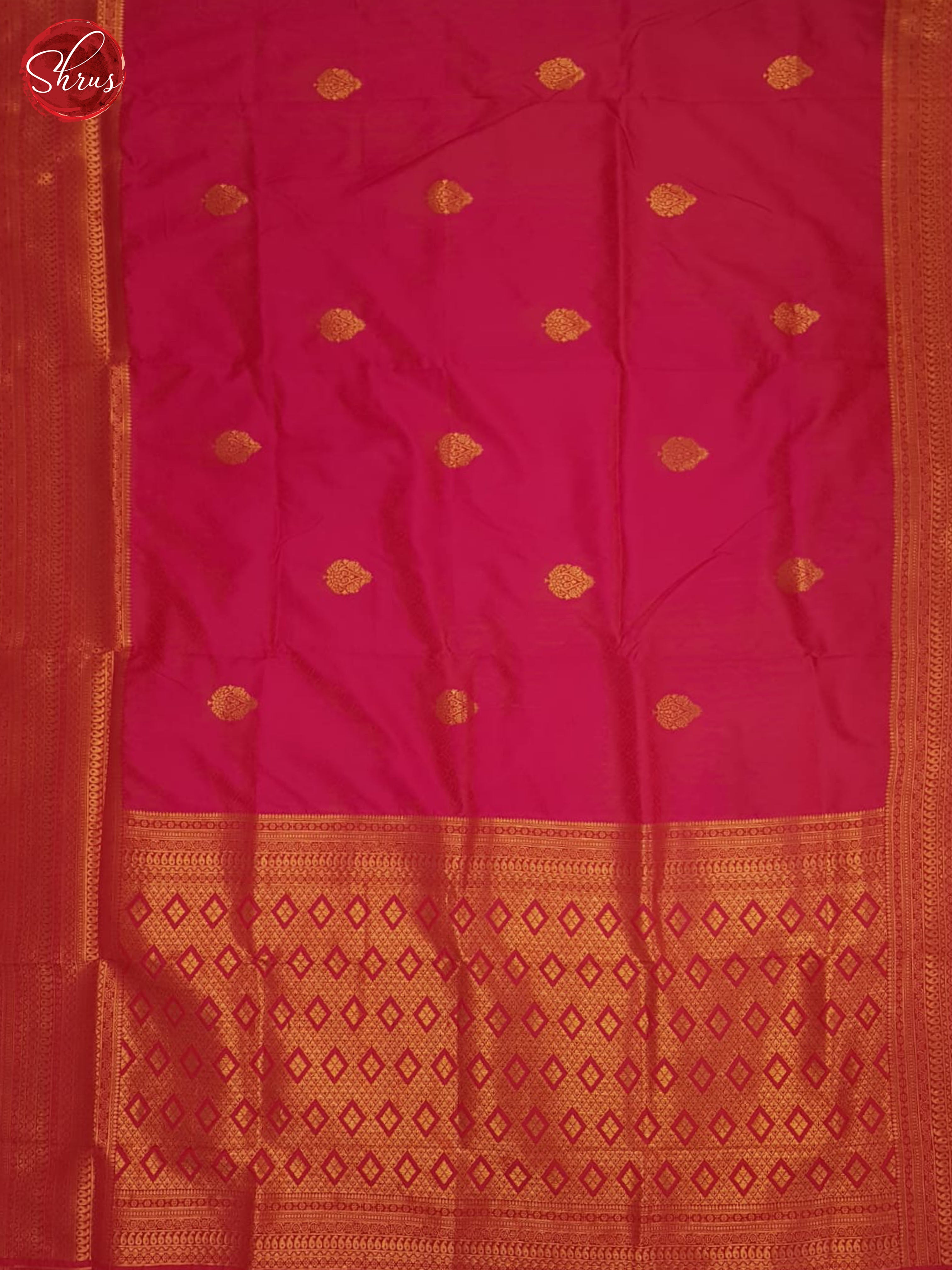 Pink(single tone)- semi Kanchipuram Saree - Shop on ShrusEternity.com