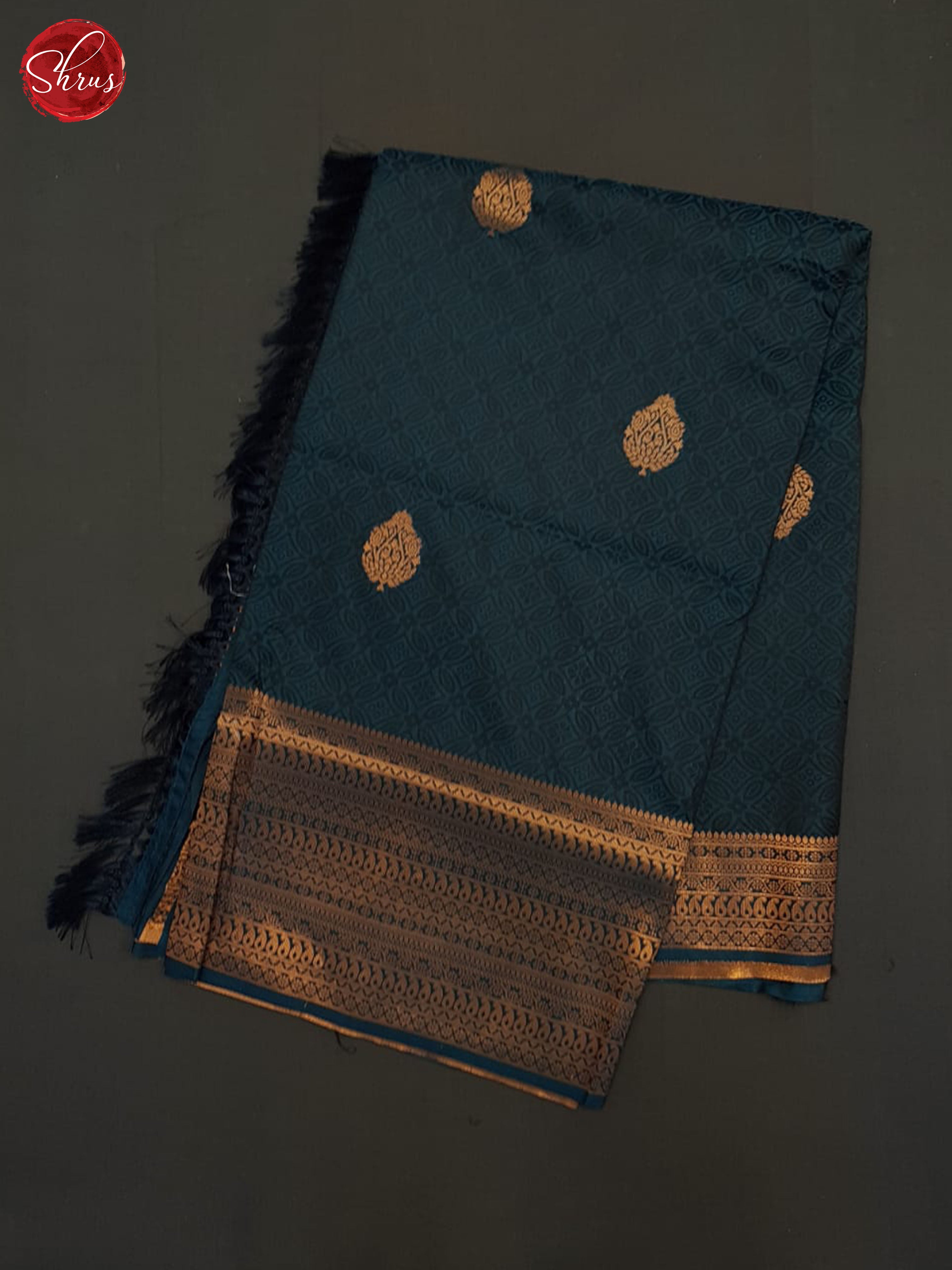 Blue(single Tone)-Semi Kanchipuram Saree - Shop on ShrusEternity.com